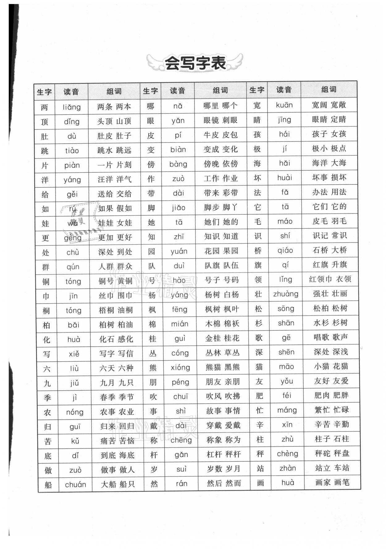 2021年七彩課堂二年級語文上冊人教版廣西專版 參考答案第5頁