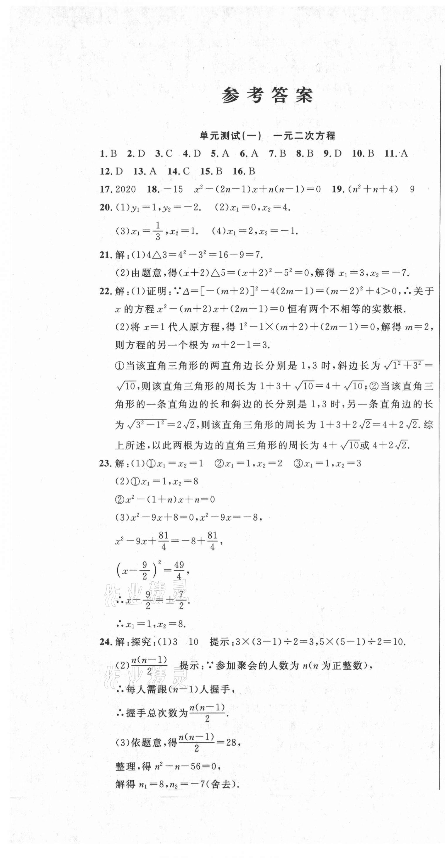 2021年績優(yōu)課堂高效提升滿分備考九年級數(shù)學(xué)上冊人教版 第1頁