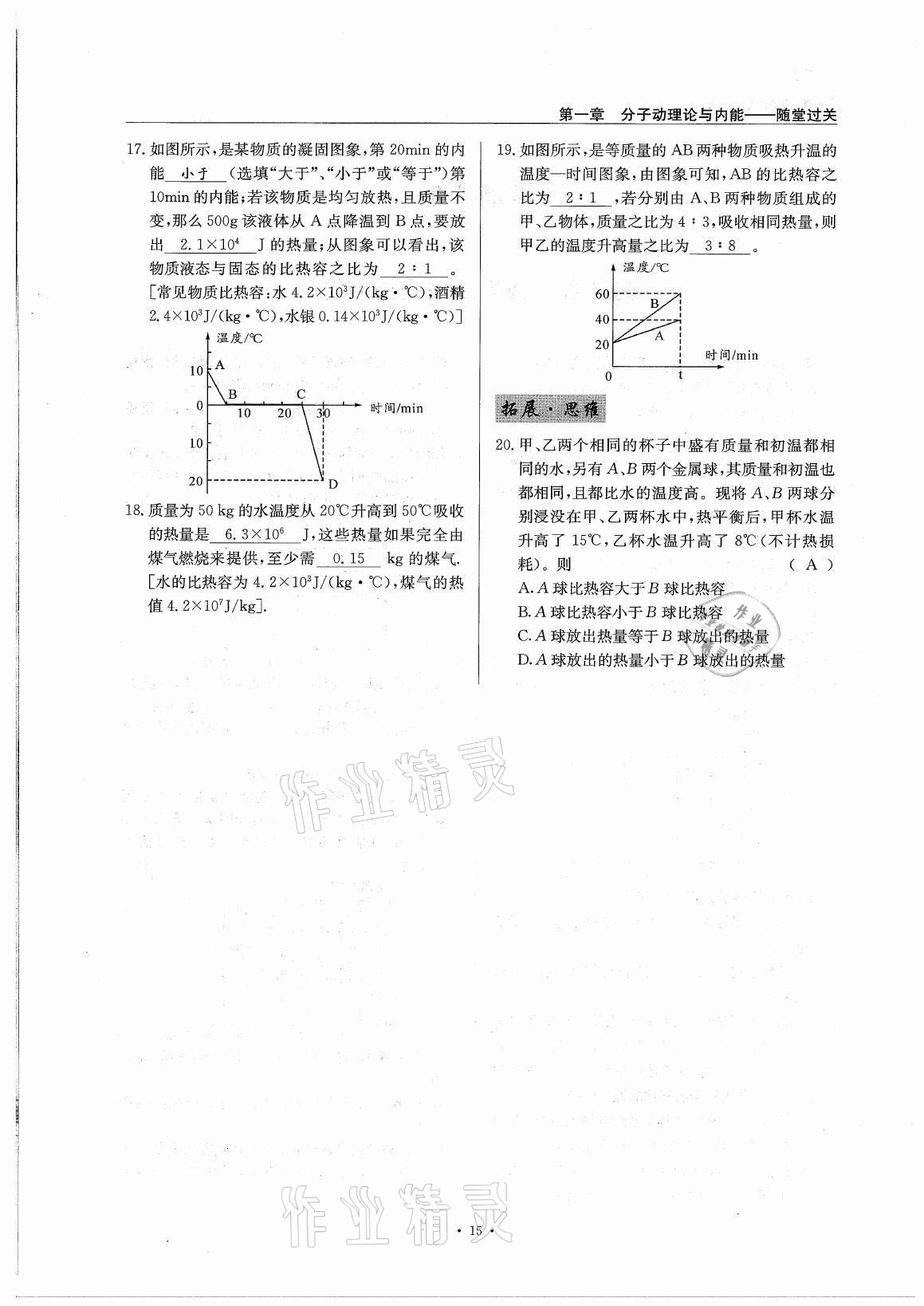 2021年風(fēng)向標(biāo)九年級(jí)物理全一冊教科版 參考答案第15頁