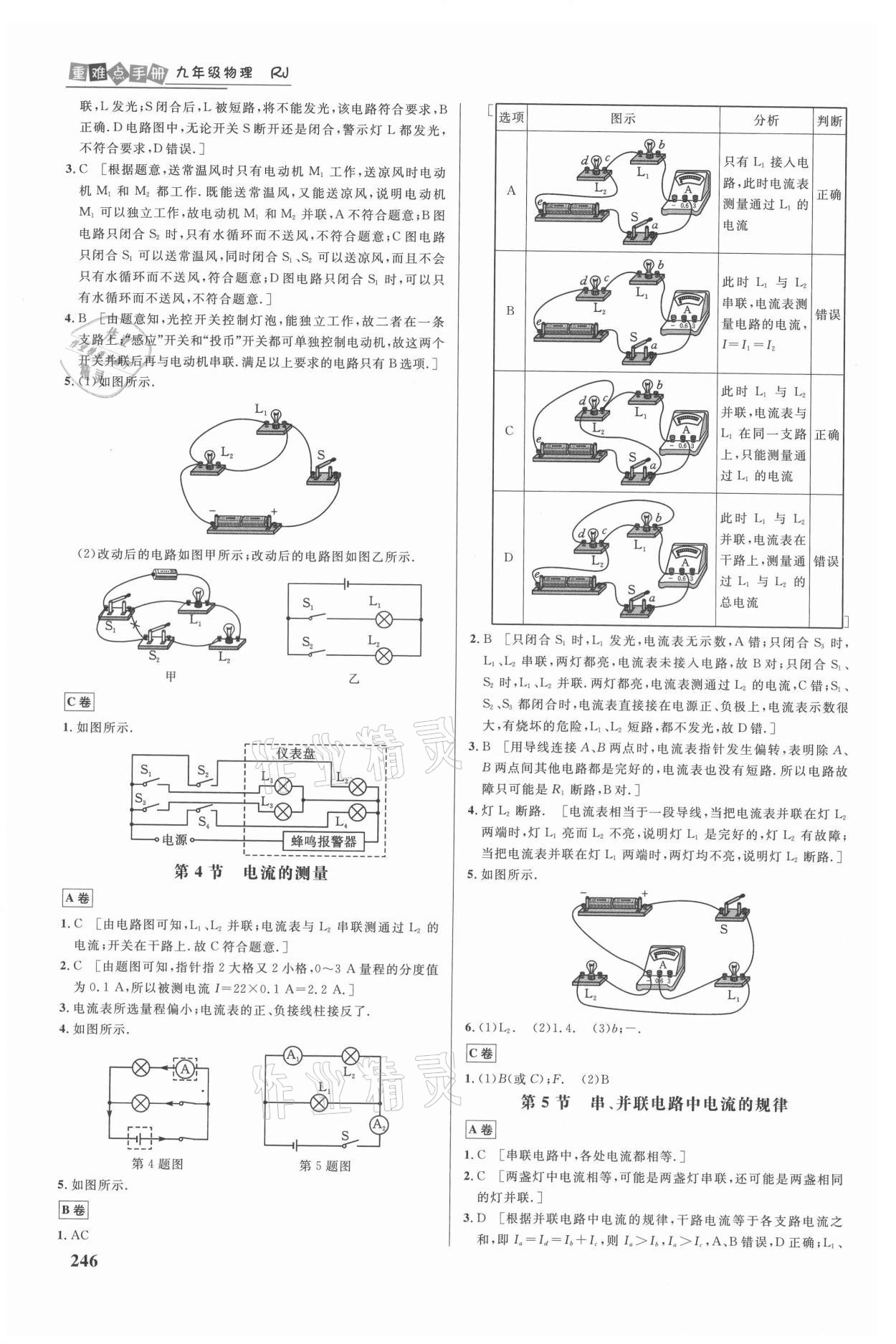 2021年重難點(diǎn)手冊九年級物理人教版 參考答案第7頁