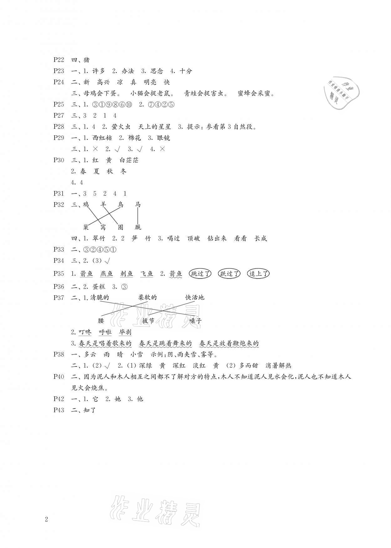 2021年快樂暑假每一天小學(xué)一年級Y版 參考答案第2頁