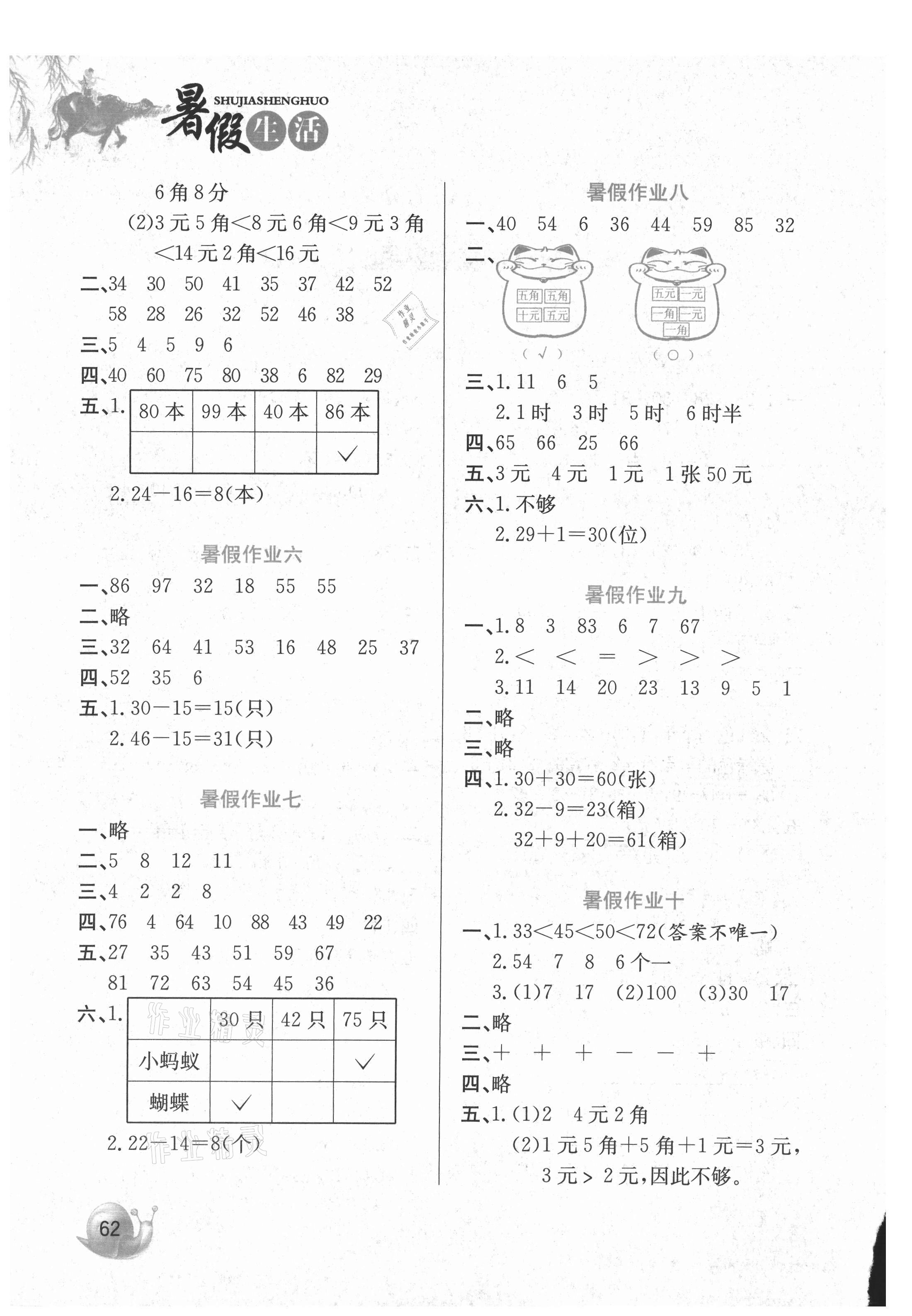 2021年暑假生活河北美術(shù)出版社一年級數(shù)學(xué)冀教版 第2頁