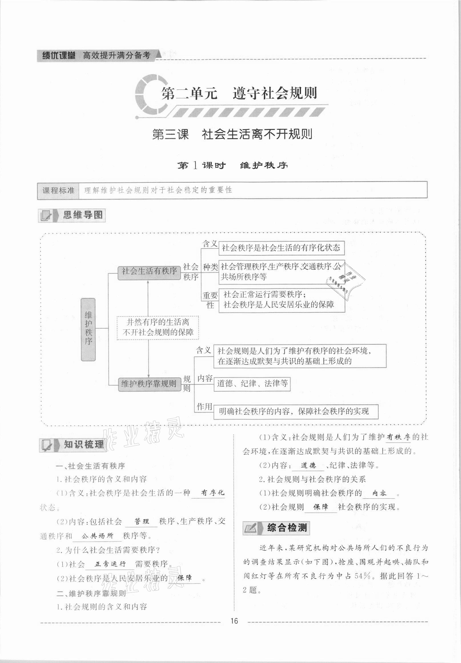 2021年績優(yōu)課堂高效提升滿分備考八年級道德與法治上冊人教版河北專版 參考答案第16頁