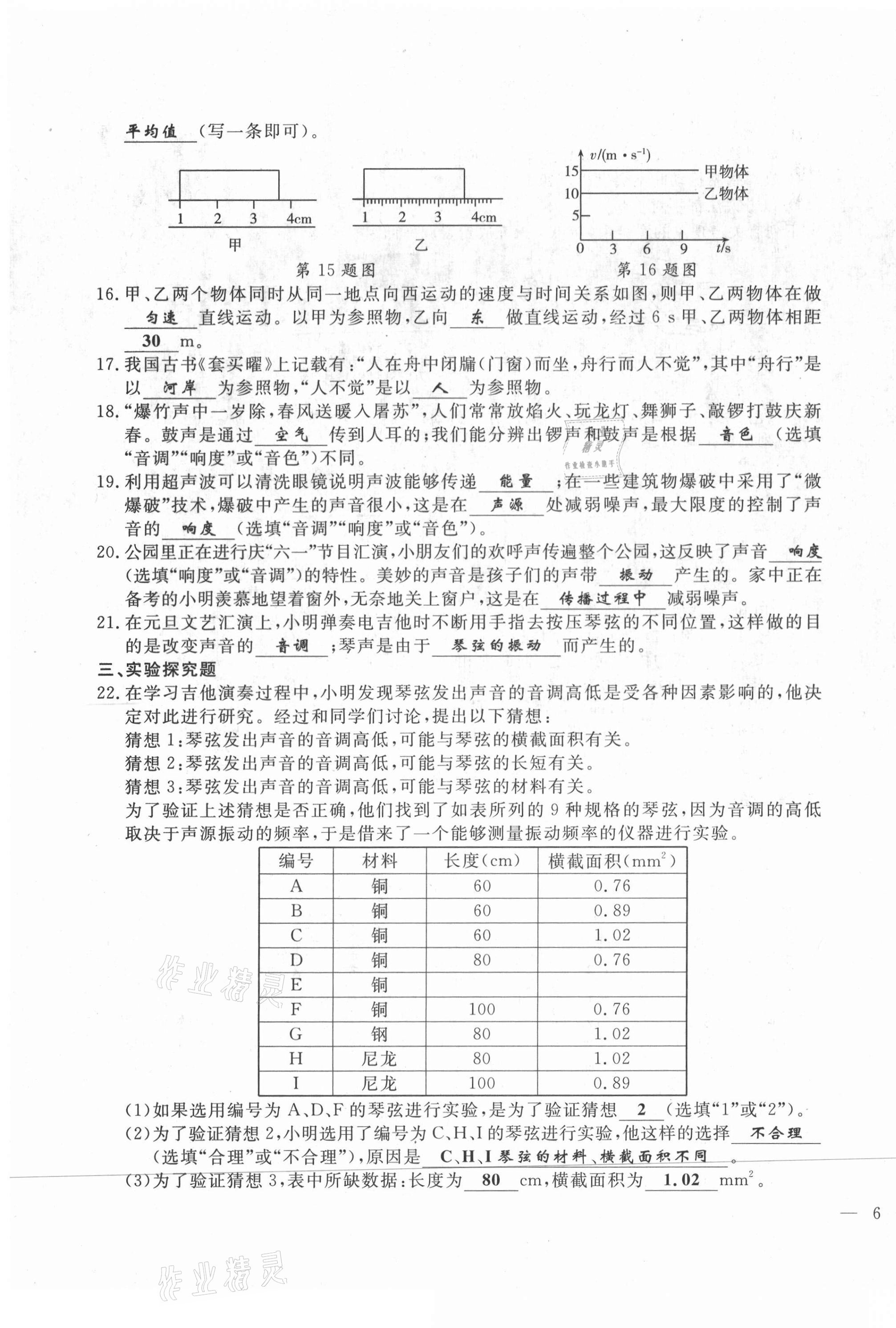 2021年績優(yōu)課堂高效提升滿分備考八年級物理上冊人教版 第11頁