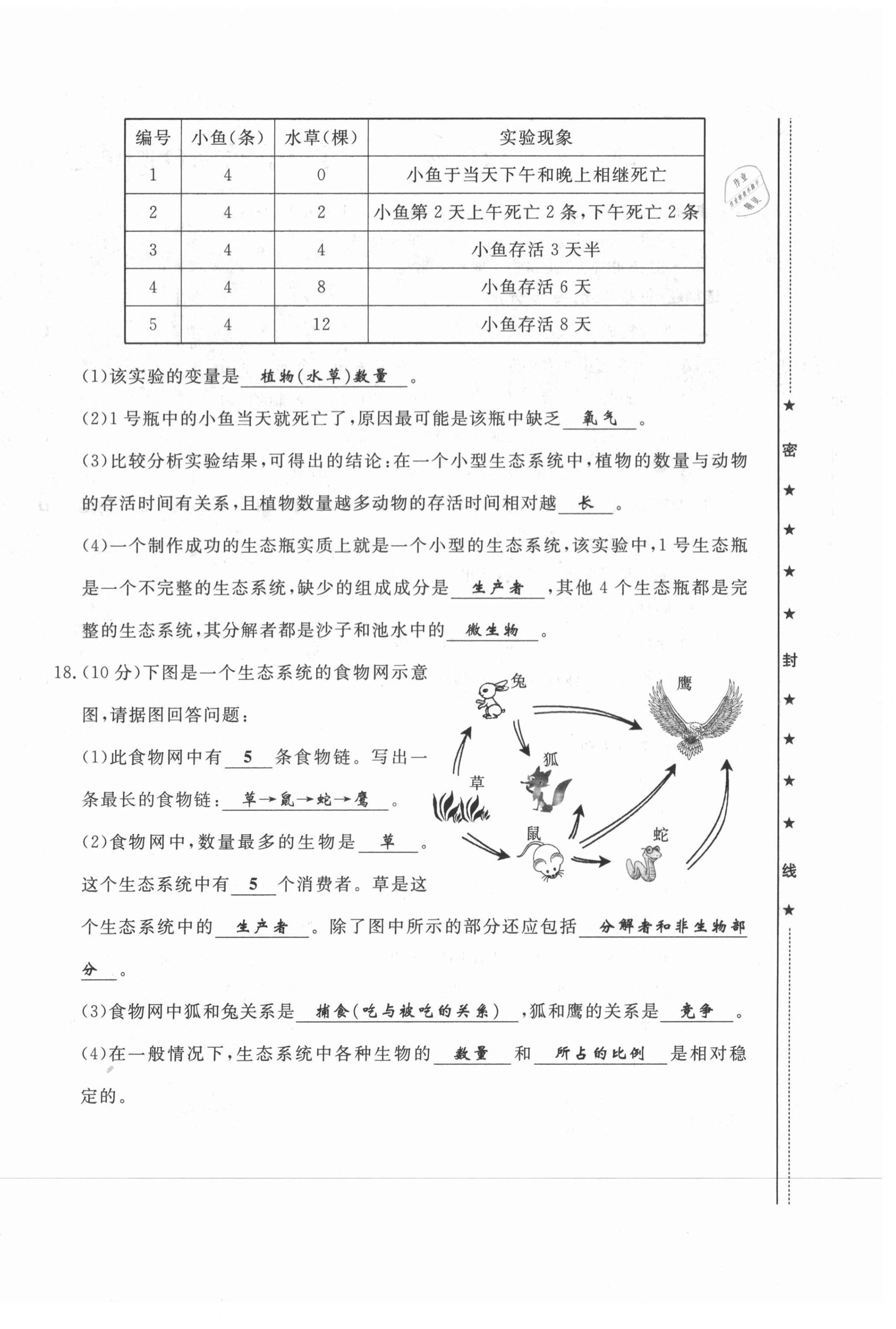 2021年績優(yōu)課堂高效提升滿分備考七年級(jí)生物上冊(cè)人教版 第4頁