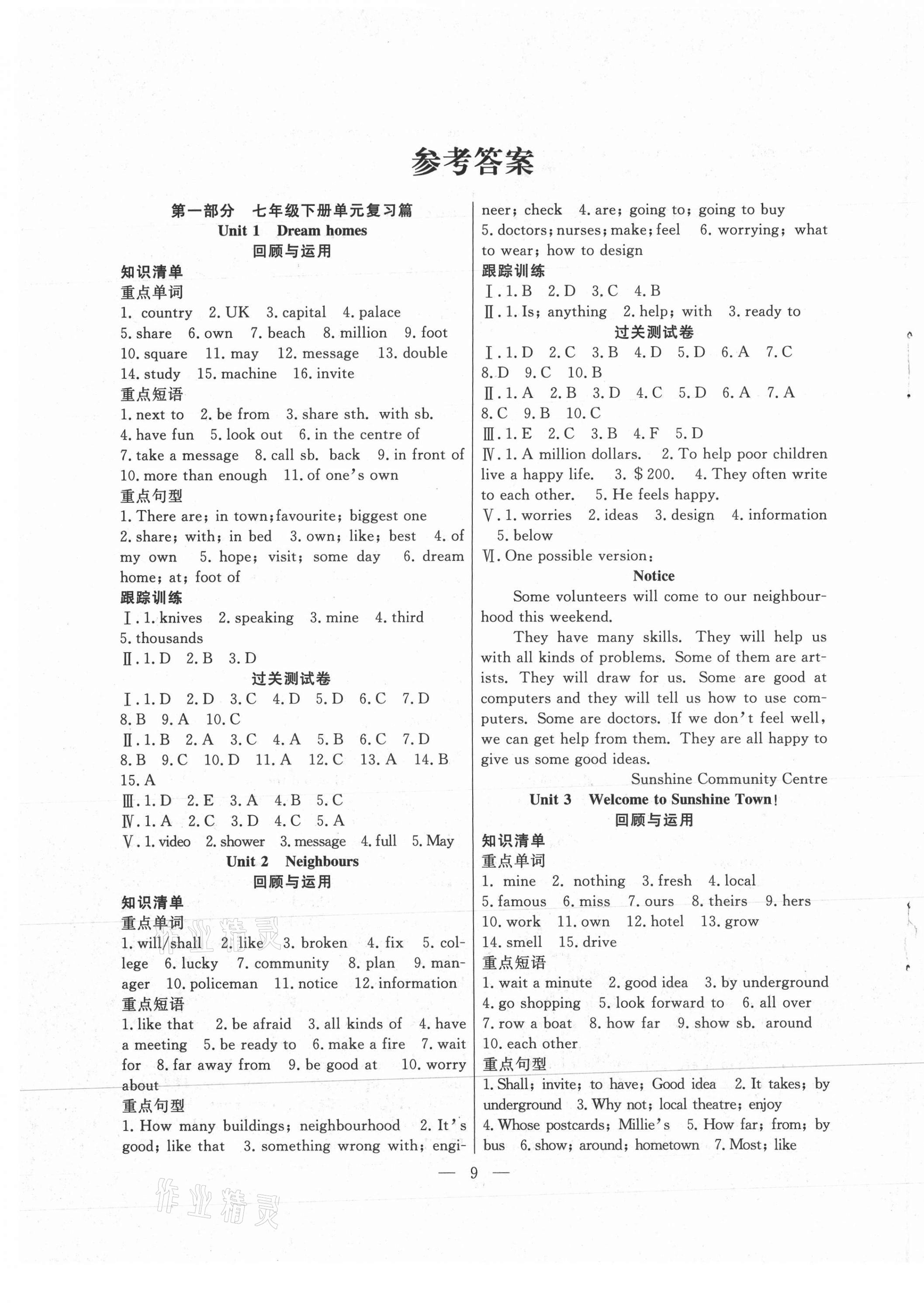 2021年暑假總動(dòng)員七年級英語譯林版合肥工業(yè)大學(xué)出版社 第1頁