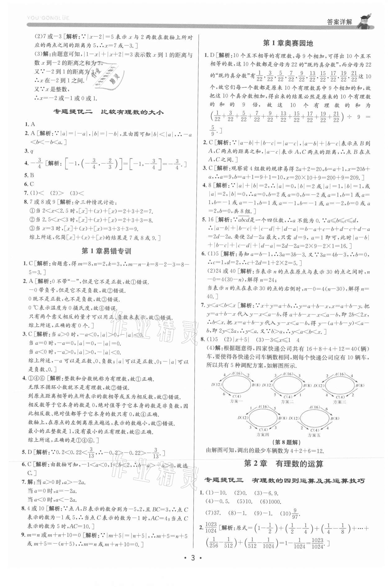 2021年優(yōu)加攻略七年級(jí)數(shù)學(xué)上冊(cè)浙教版 參考答案第2頁