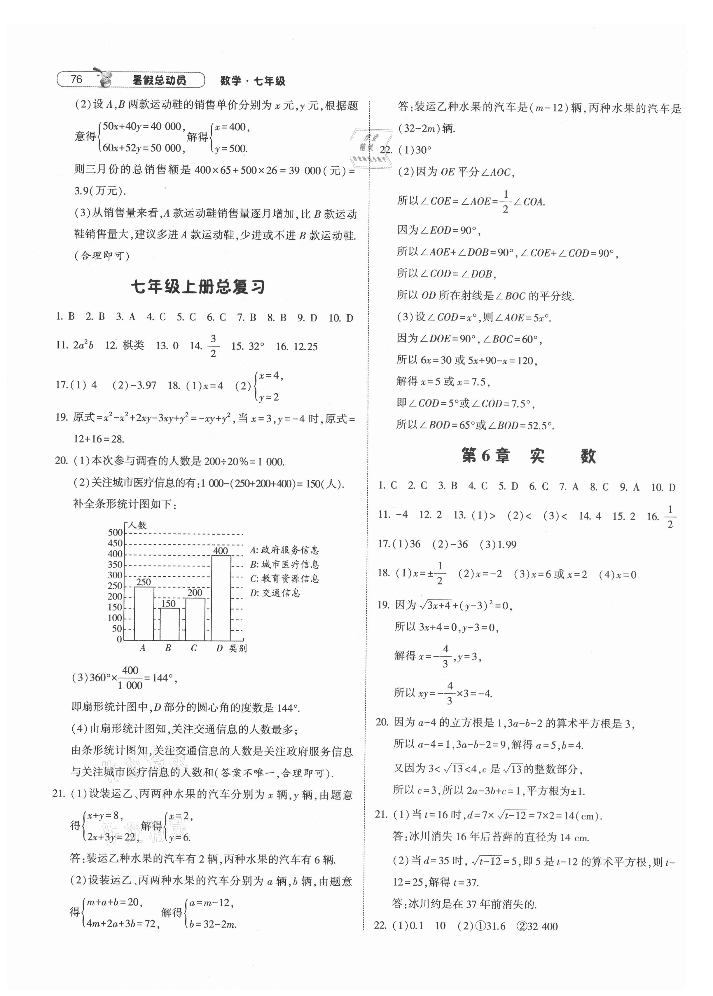 2021年暑假总动员七年级数学沪科版宁夏人民教育出版社 第4页