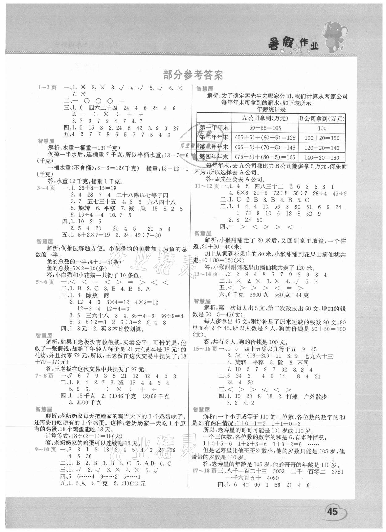 2021年假期園地暑假作業(yè)二年級數(shù)學人教版中原農(nóng)民出版社 第1頁