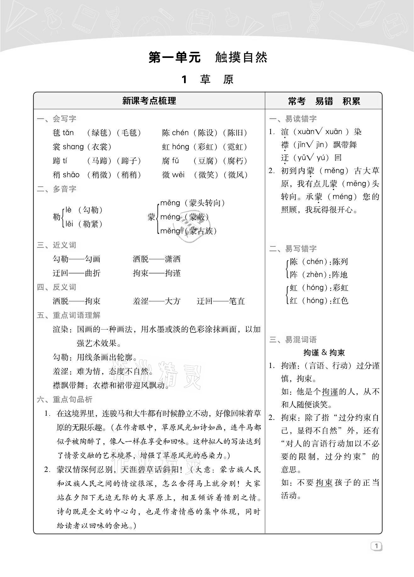 2021年綜合應(yīng)用創(chuàng)新題典中點六年級語文上冊人教版福建專版 第1頁