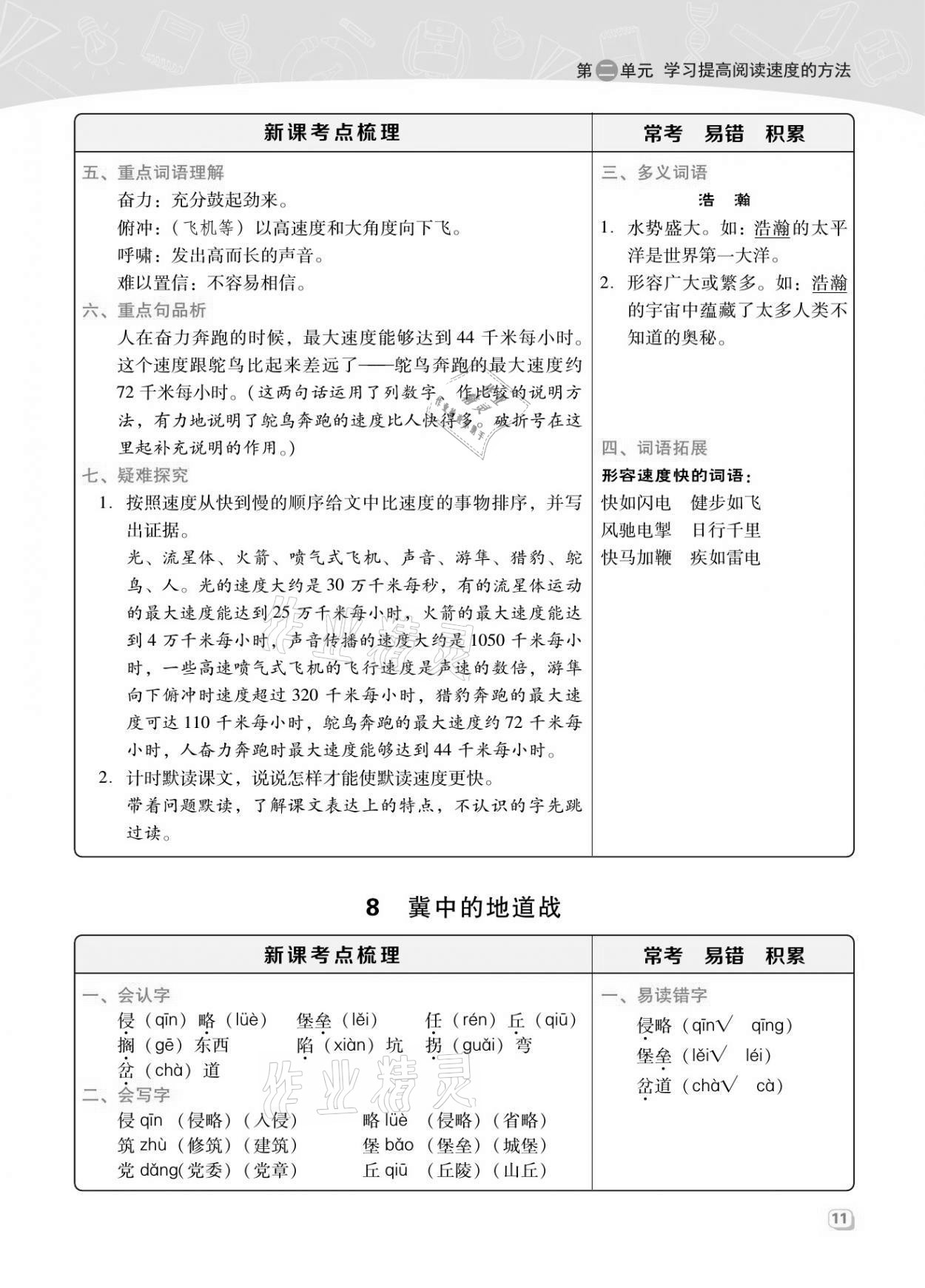 2021年综合应用创新题典中点五年级语文上册人教版福建专版 第10页