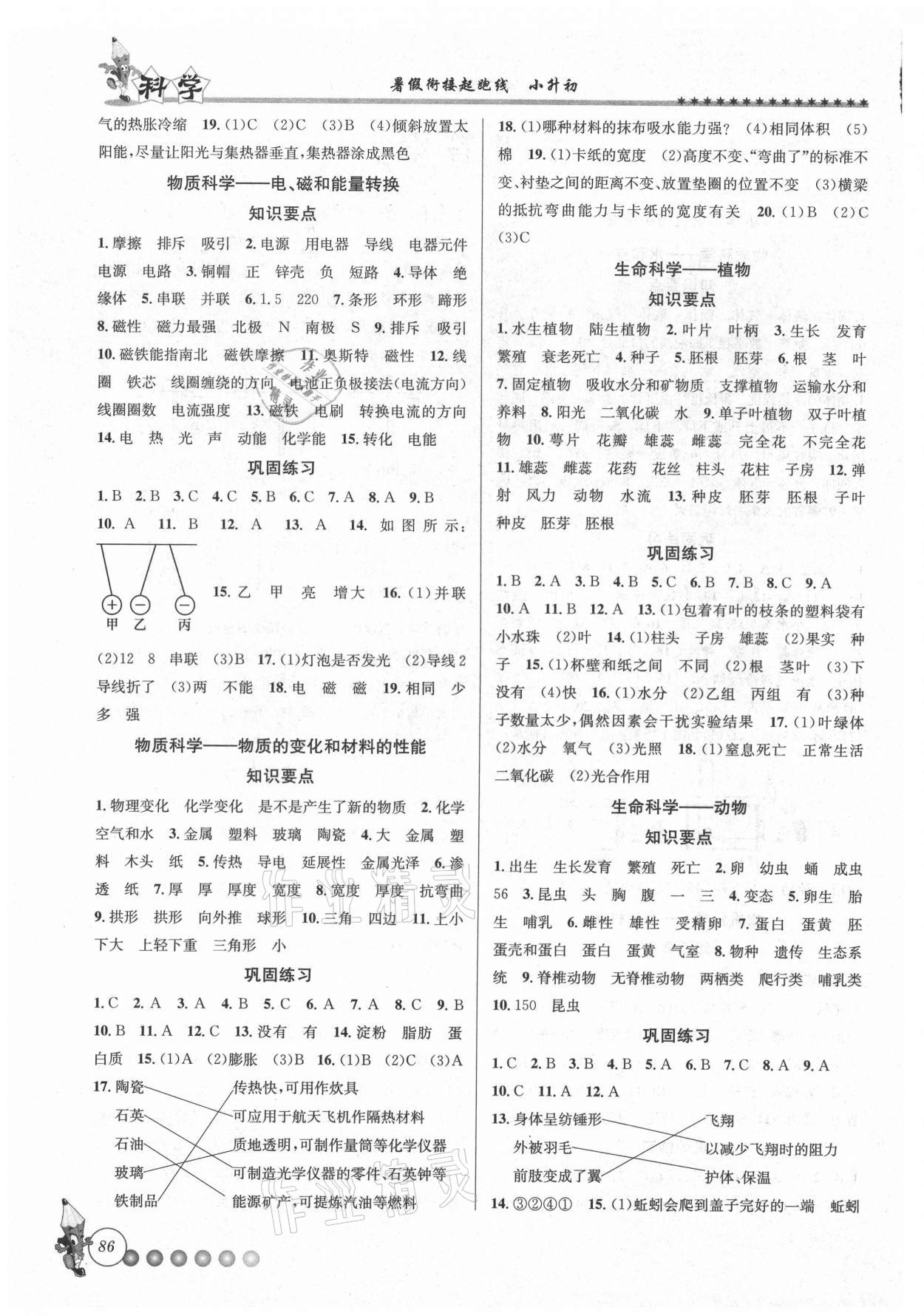 2021年暑假衔接起跑线小升初科学教科版 第2页