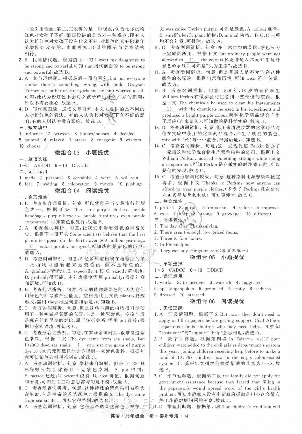 2021年學(xué)霸組合訓(xùn)練九年級英語全一冊譯林版泰州專版 第4頁