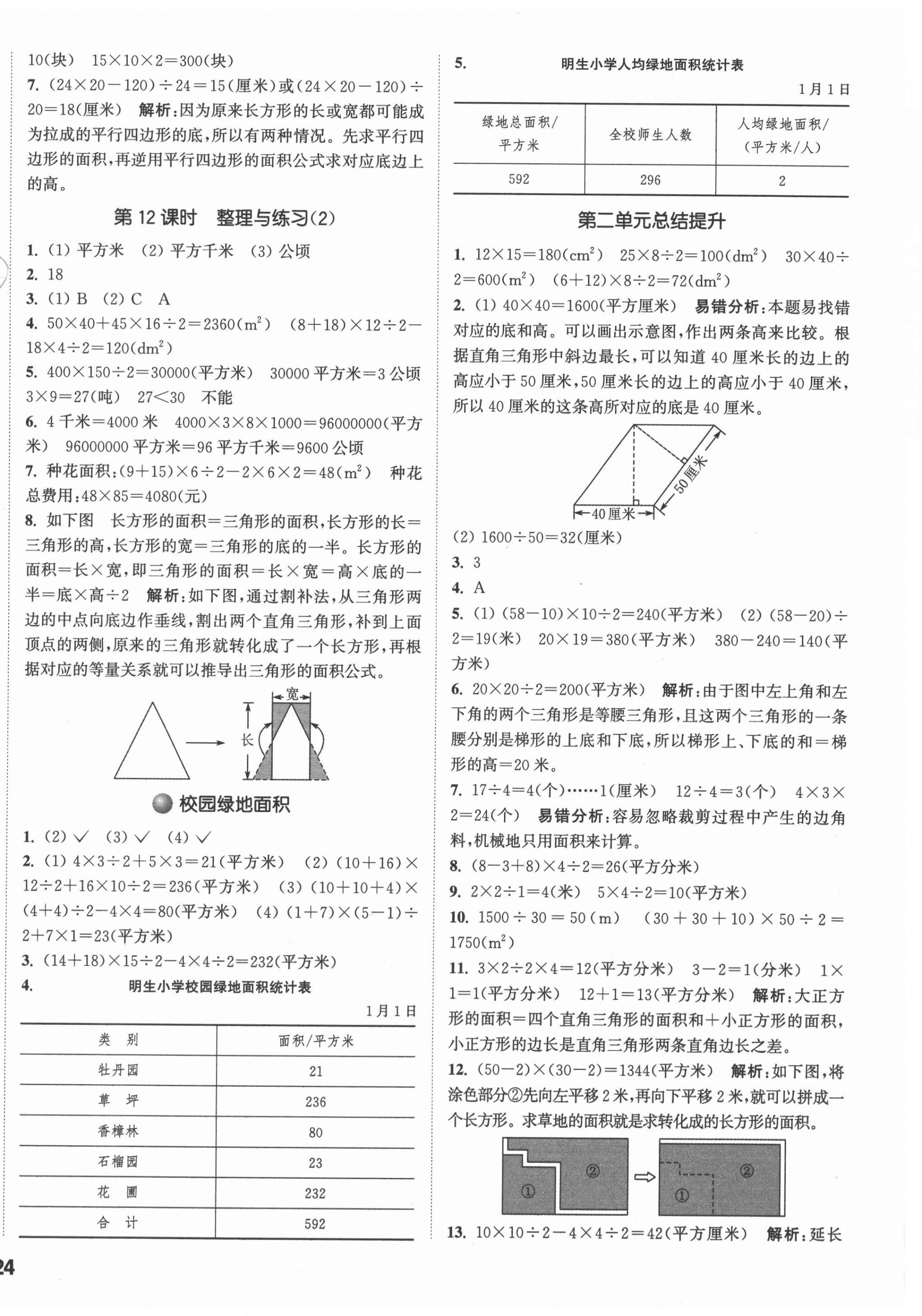 2021年通城學典課時作業(yè)本五年級數(shù)學上冊蘇教版 參考答案第4頁