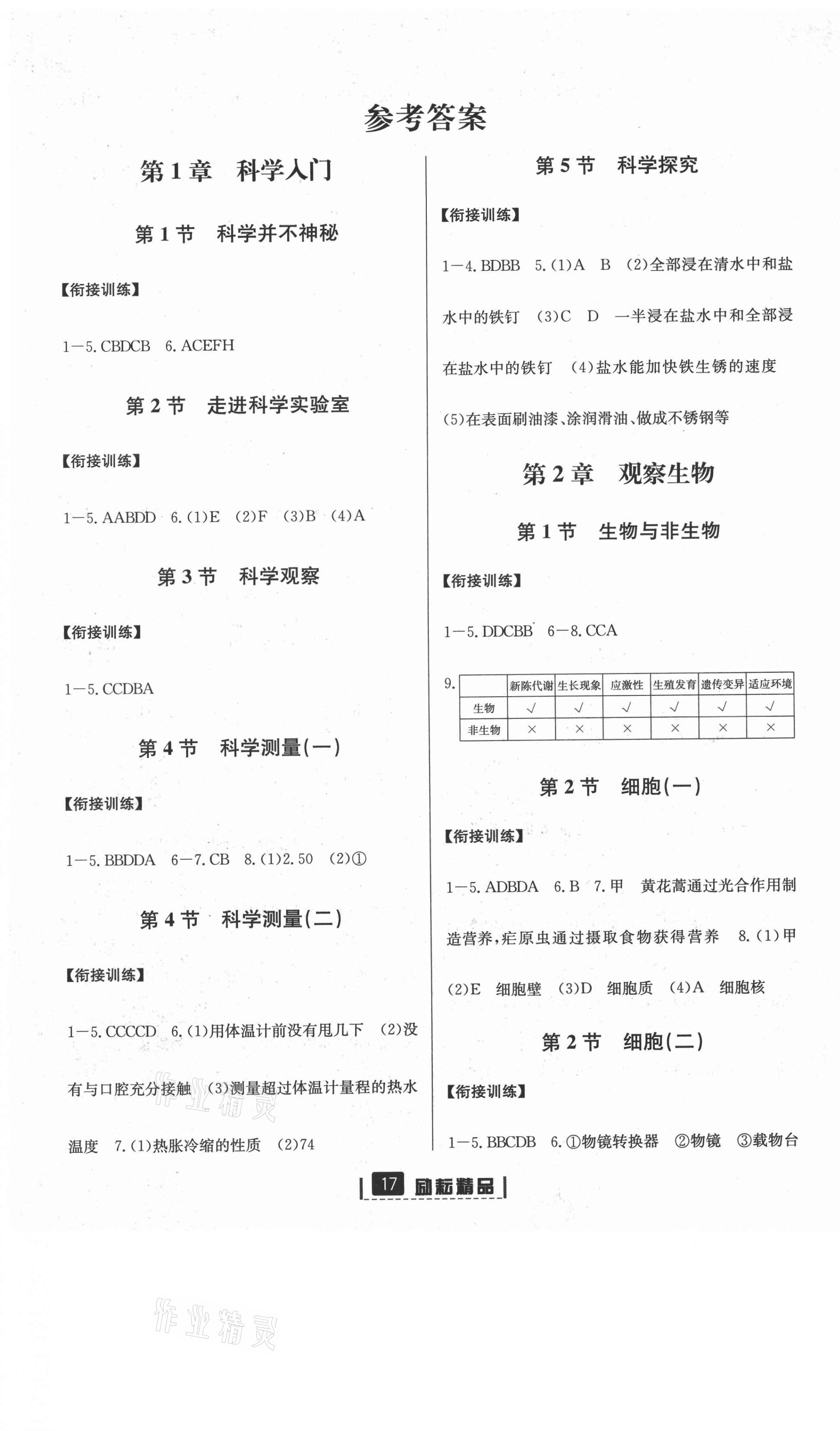 2021年暑假銜接延邊人民出版社六年級(jí)科學(xué)教科版 第1頁(yè)