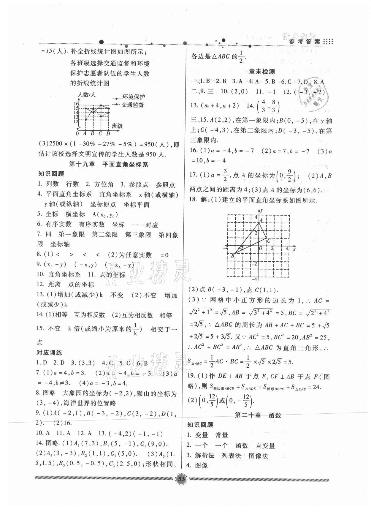 2021年暑假生活新疆文化出版社八年級數學冀教版 參考答案第2頁