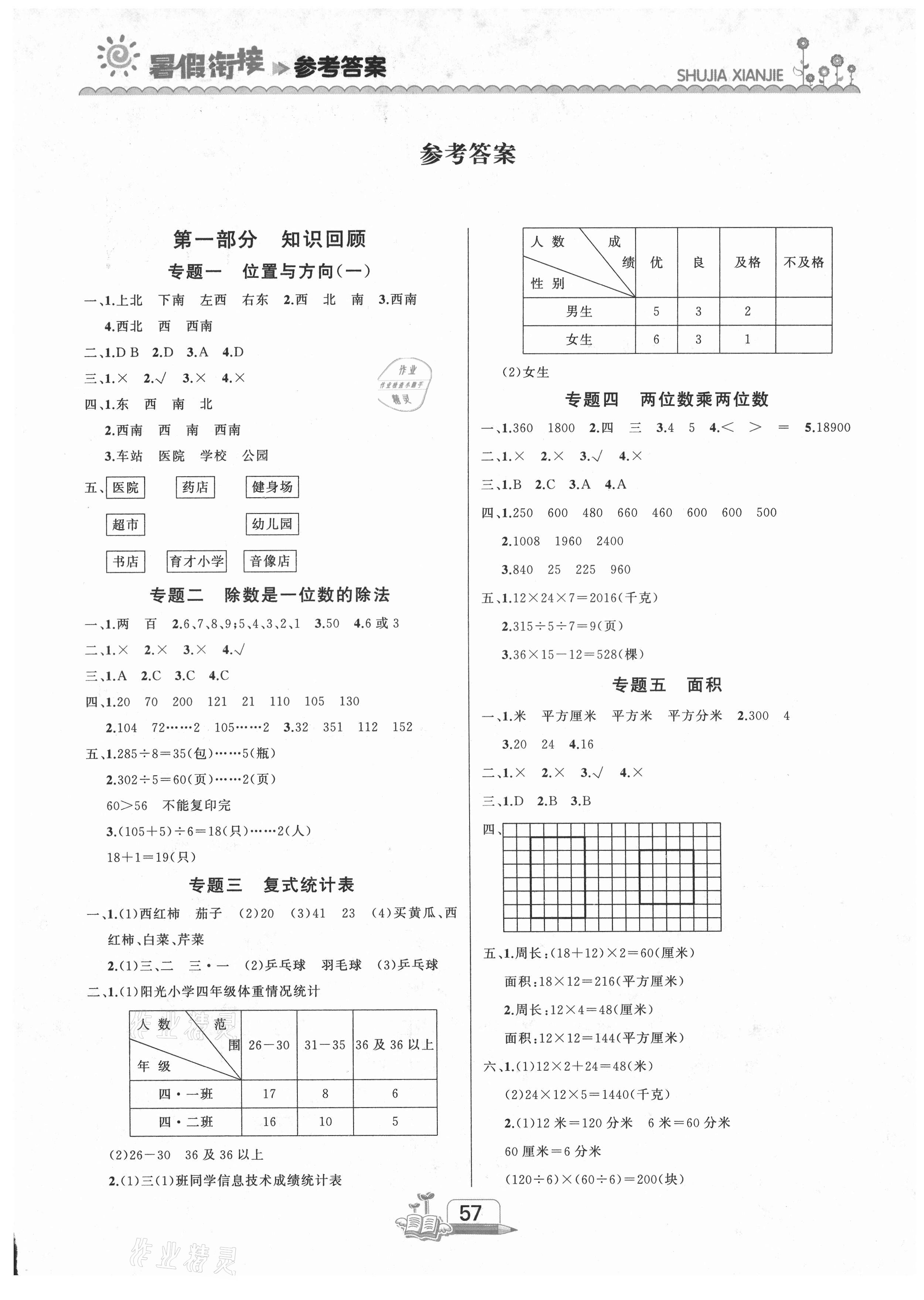 2021年快樂假期吉林出版集團三年級數學人教版 第1頁