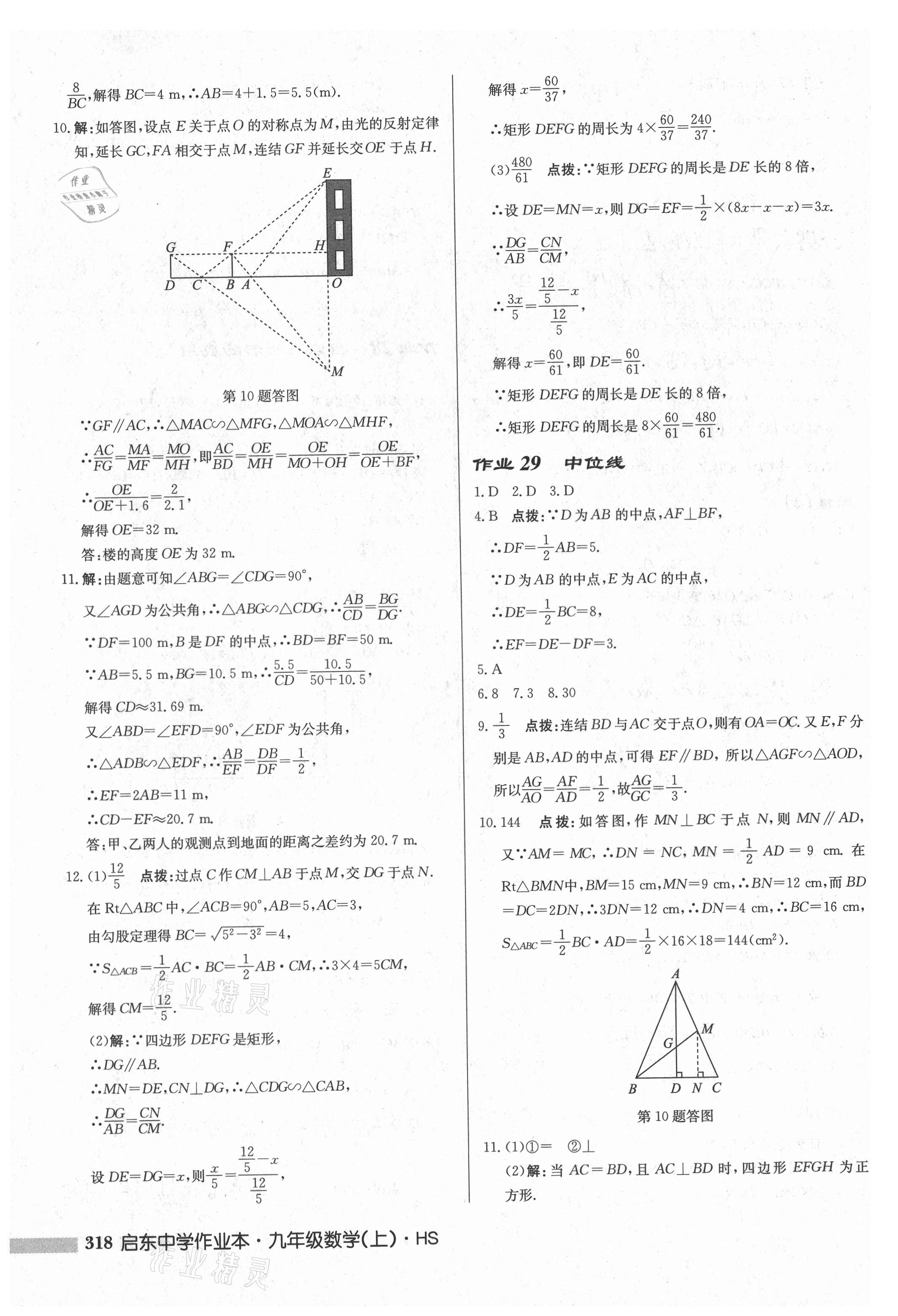 2021年啟東中學(xué)作業(yè)本九年級(jí)數(shù)學(xué)上冊(cè)華師大版吉林專(zhuān)版 第20頁(yè)