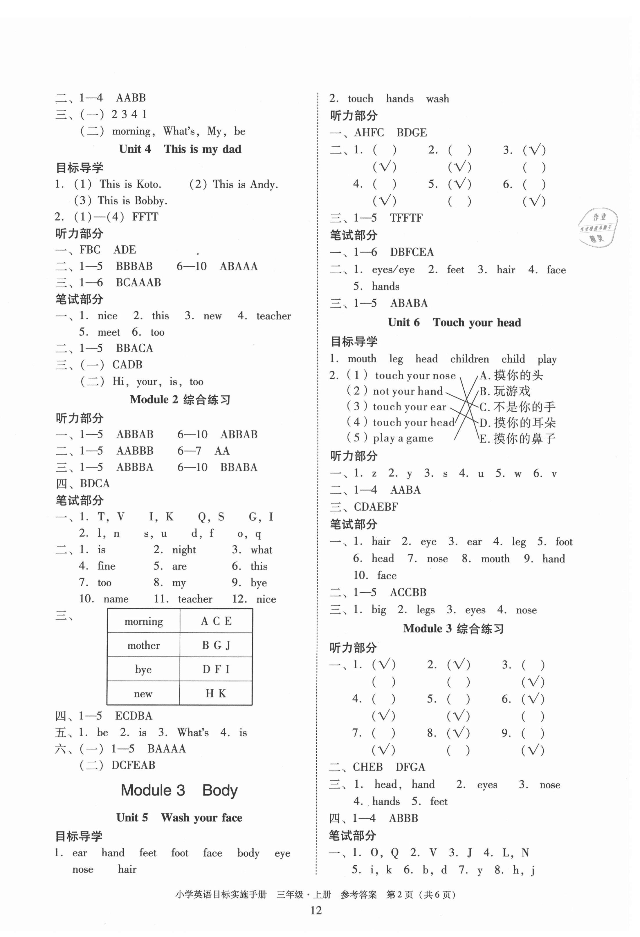 2021年目標(biāo)實(shí)施手冊(cè)三年級(jí)英語(yǔ)上冊(cè)教科版廣州專版 第3頁(yè)