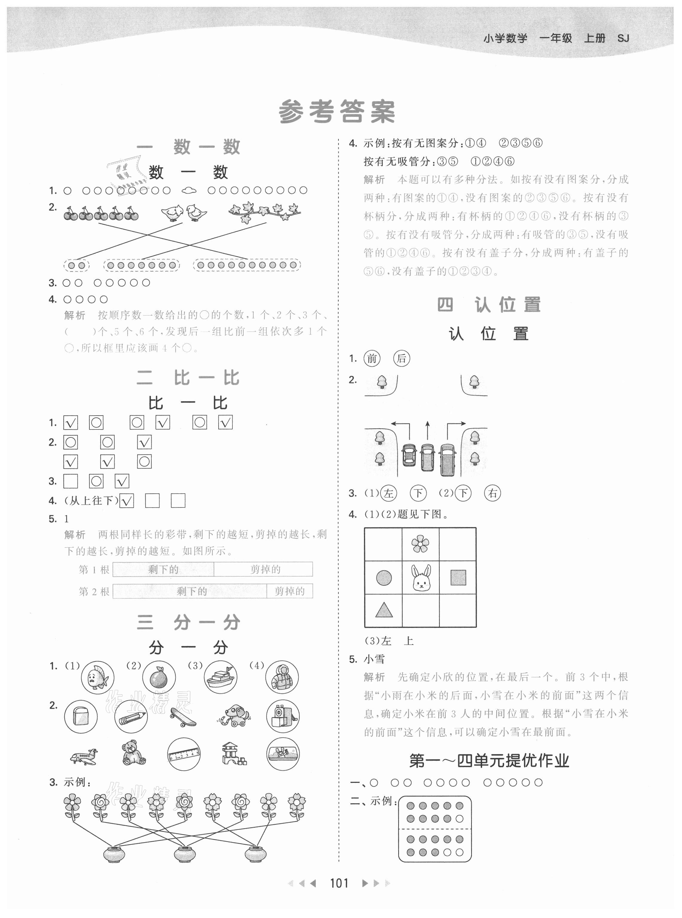 2021年53天天練一年級(jí)數(shù)學(xué)上冊(cè)蘇教版 第1頁(yè)