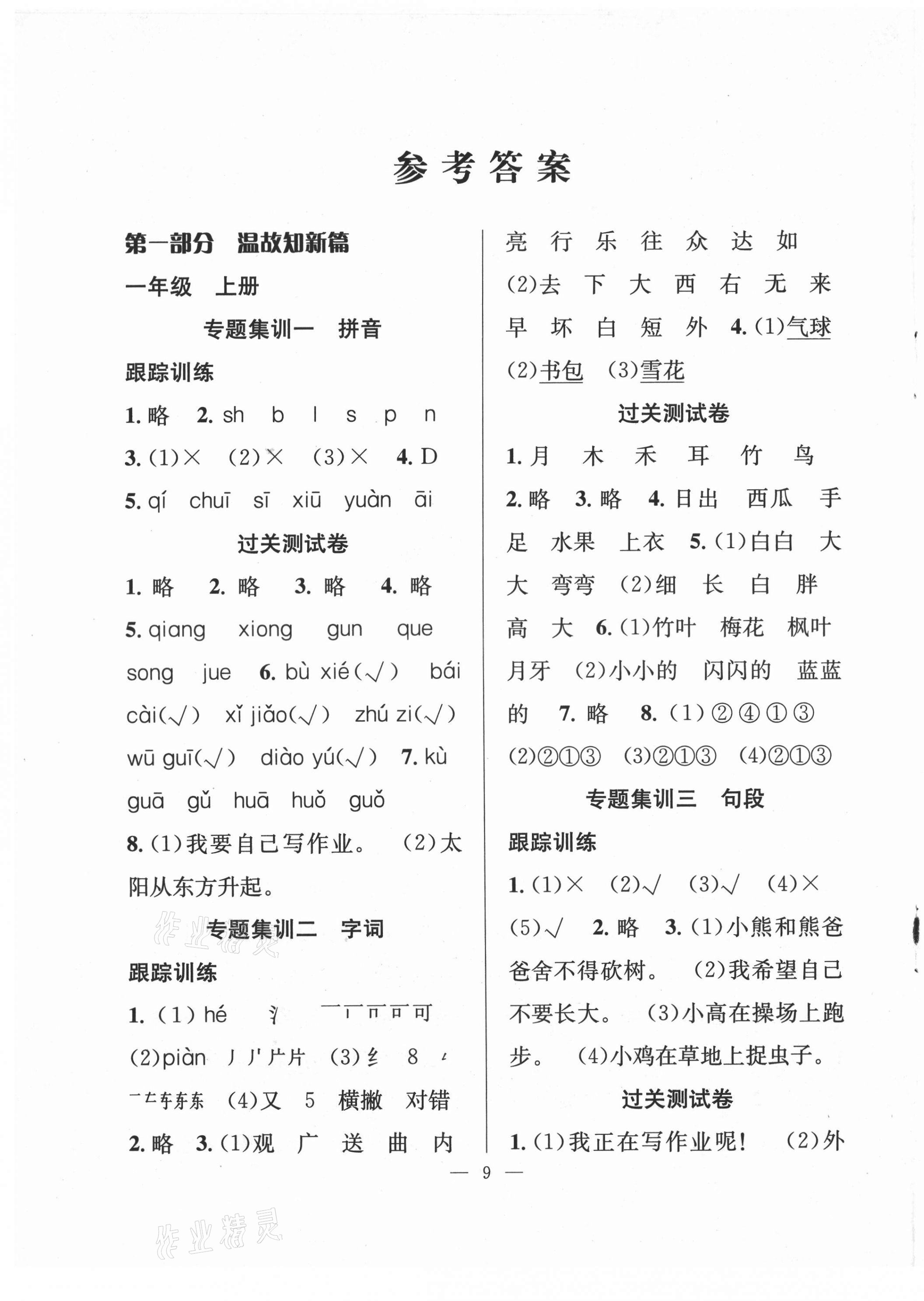 2021年暑假集訓一年級語文合肥工業(yè)大學出版社 第1頁