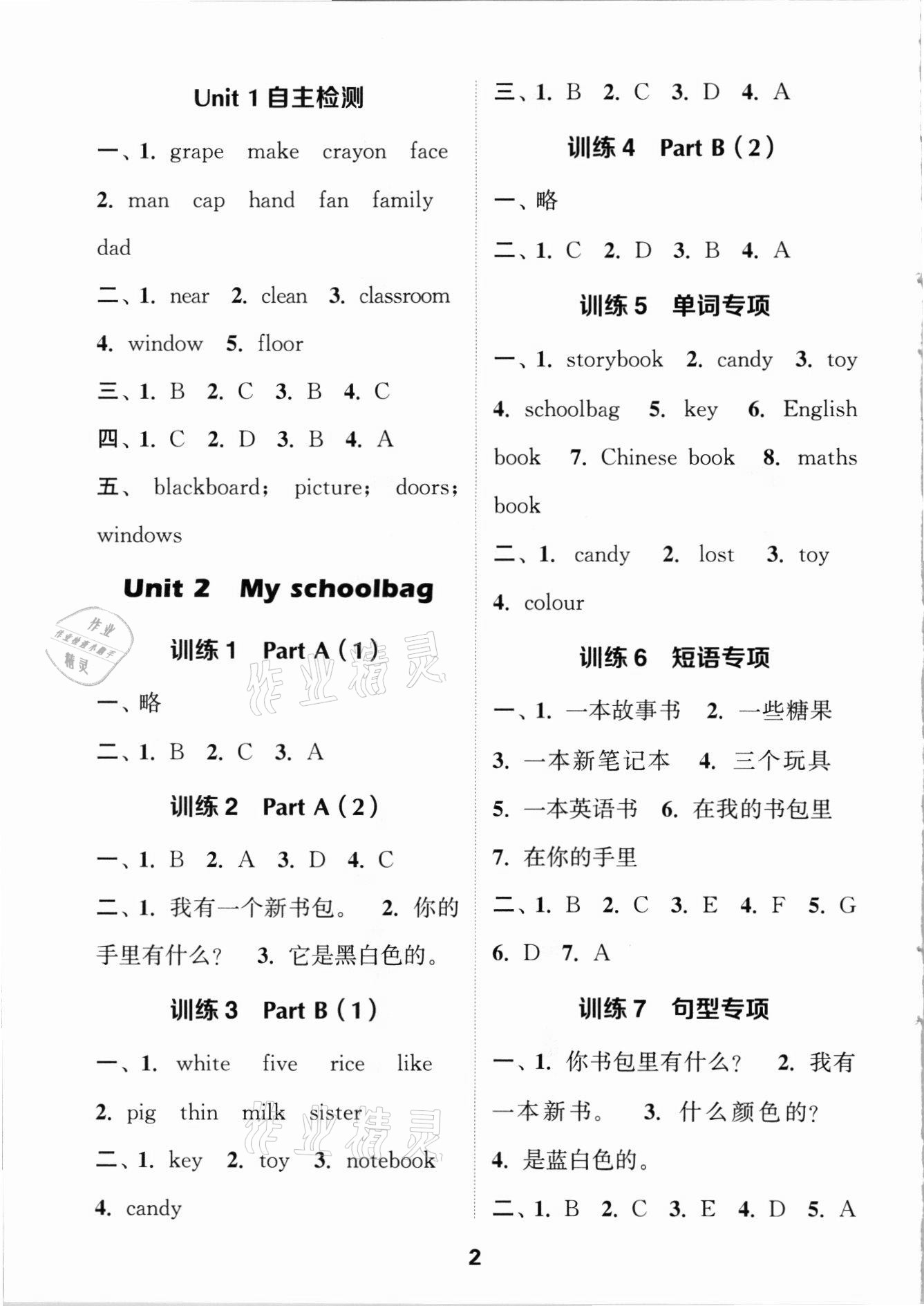 2021年默寫能手四年級英語上冊人教版 第2頁