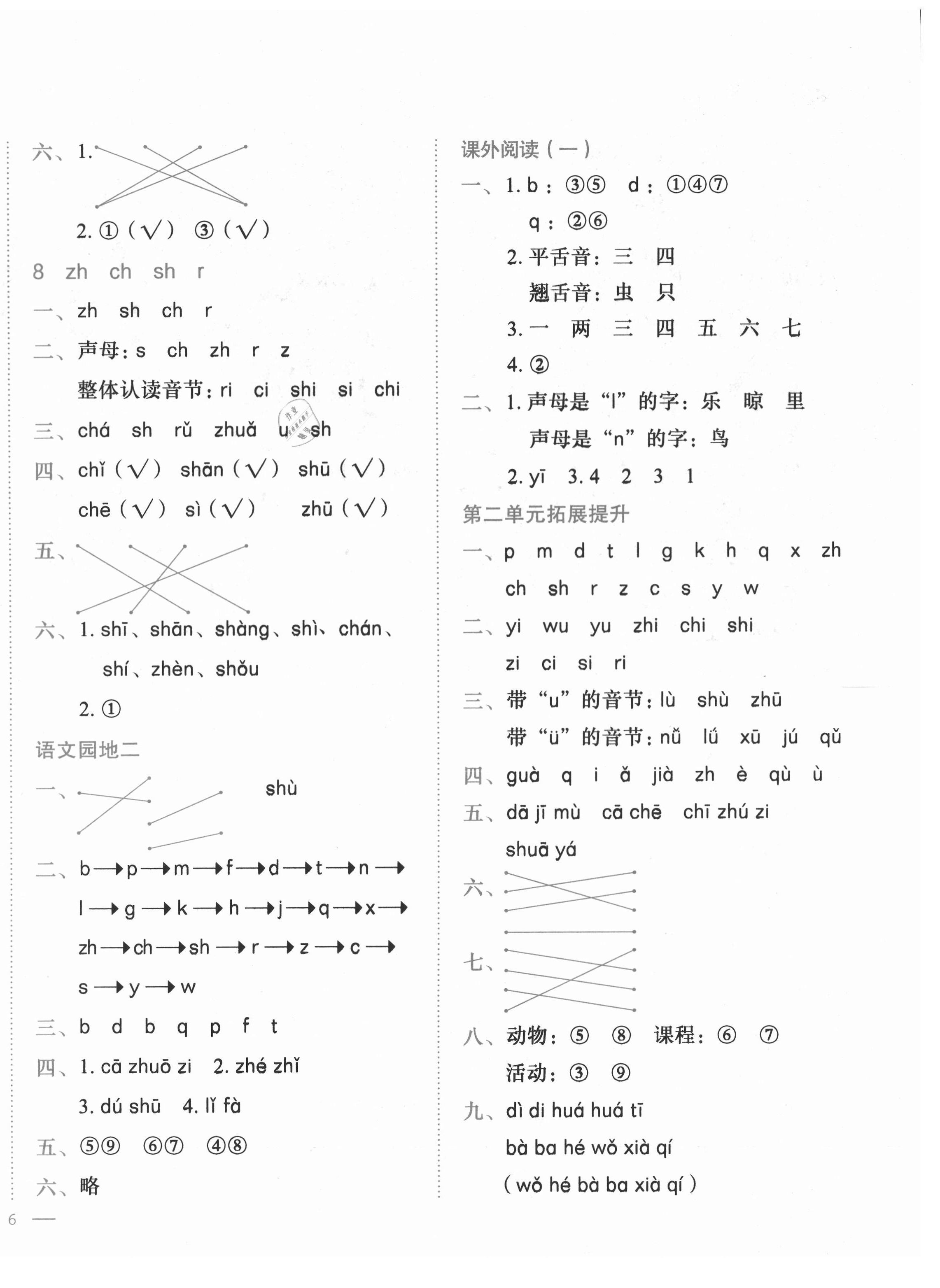 2021年黃岡小狀元作業(yè)本一年級(jí)語(yǔ)文上冊(cè)人教版 第4頁(yè)