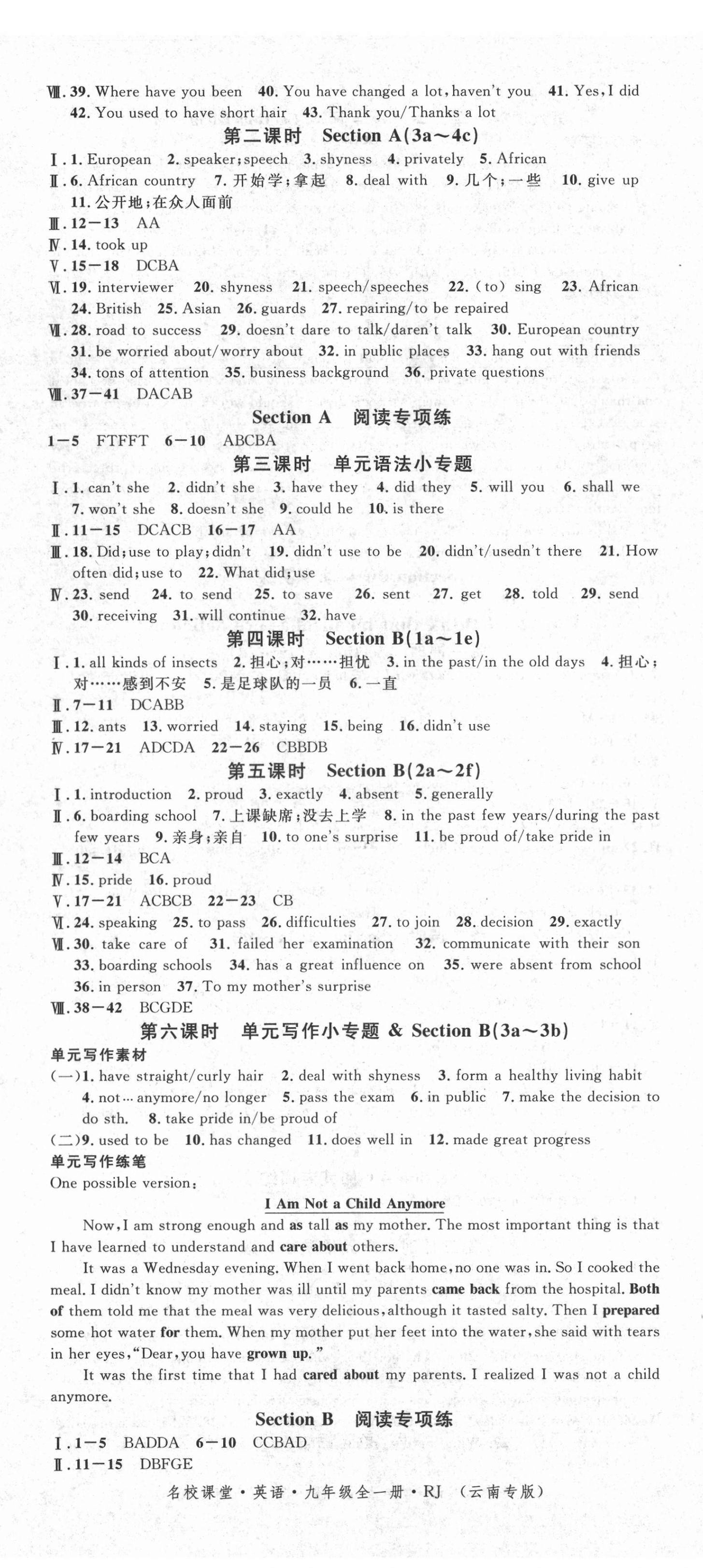 2021年名校課堂九年級英語全一冊人教版云南專版 第5頁