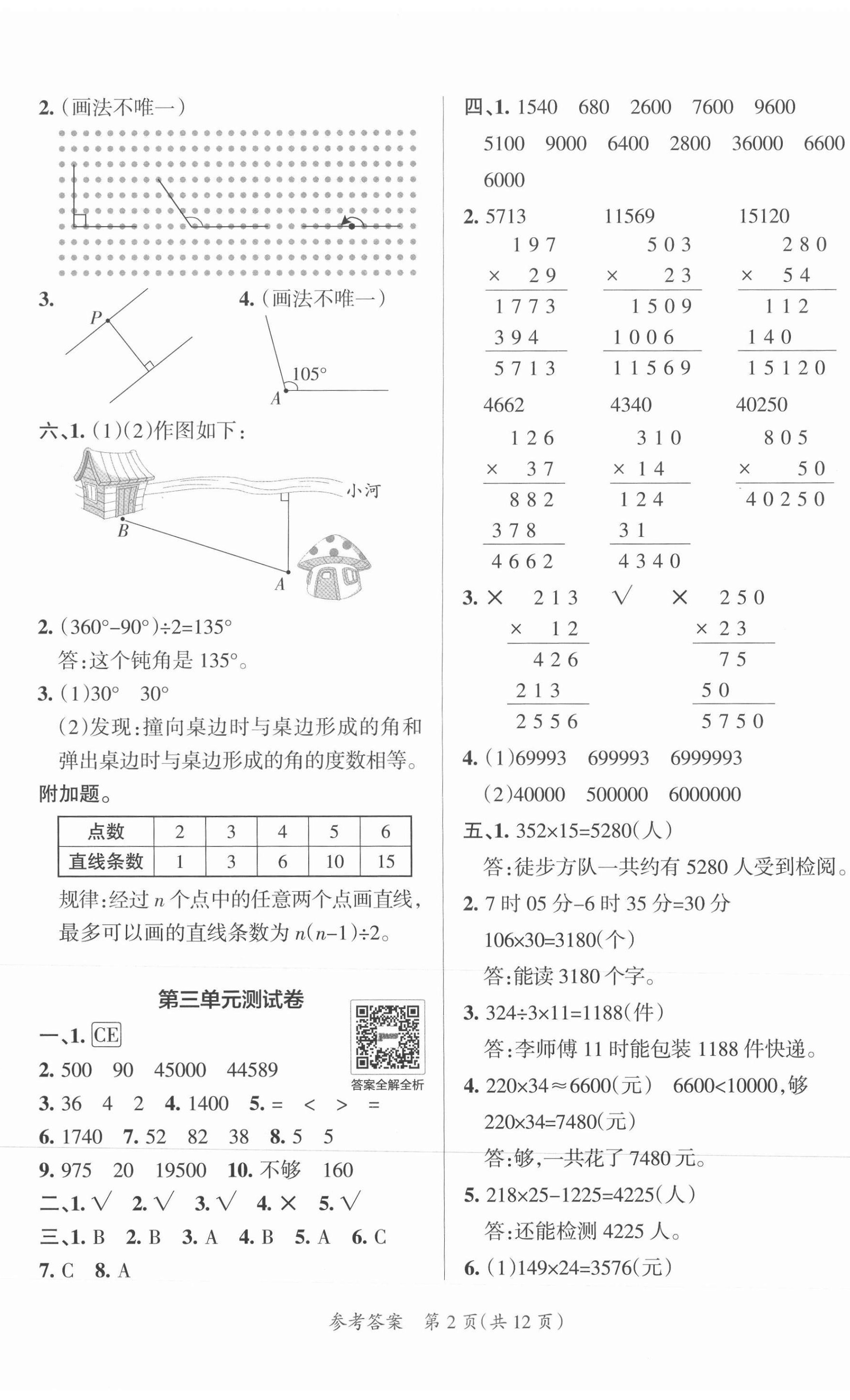 2021年小學(xué)學(xué)霸單元期末標(biāo)準(zhǔn)卷四年級數(shù)學(xué)上冊北師大版 第2頁