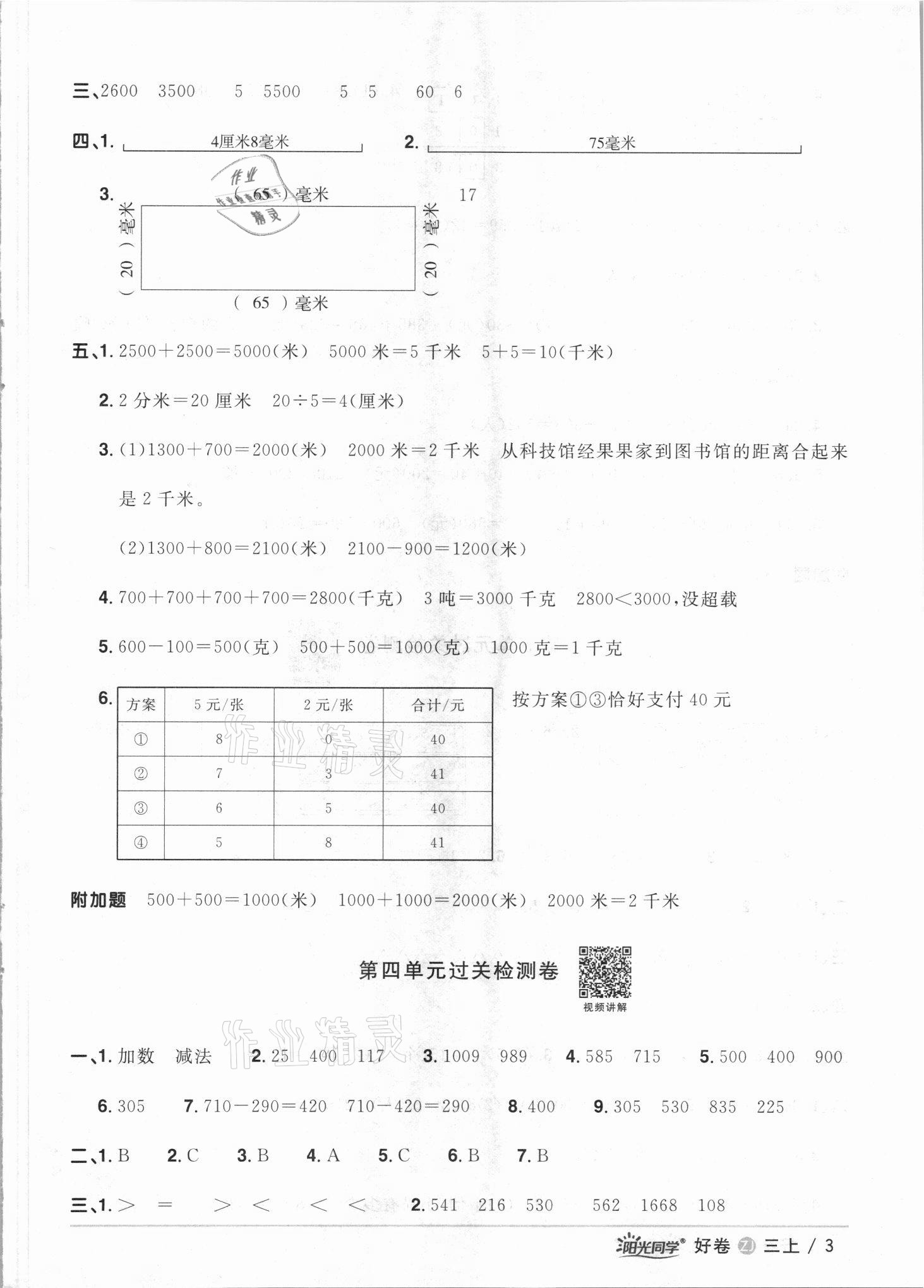 2021年陽光同學全優(yōu)達標好卷三年級數學上冊人教版浙江專版 第3頁