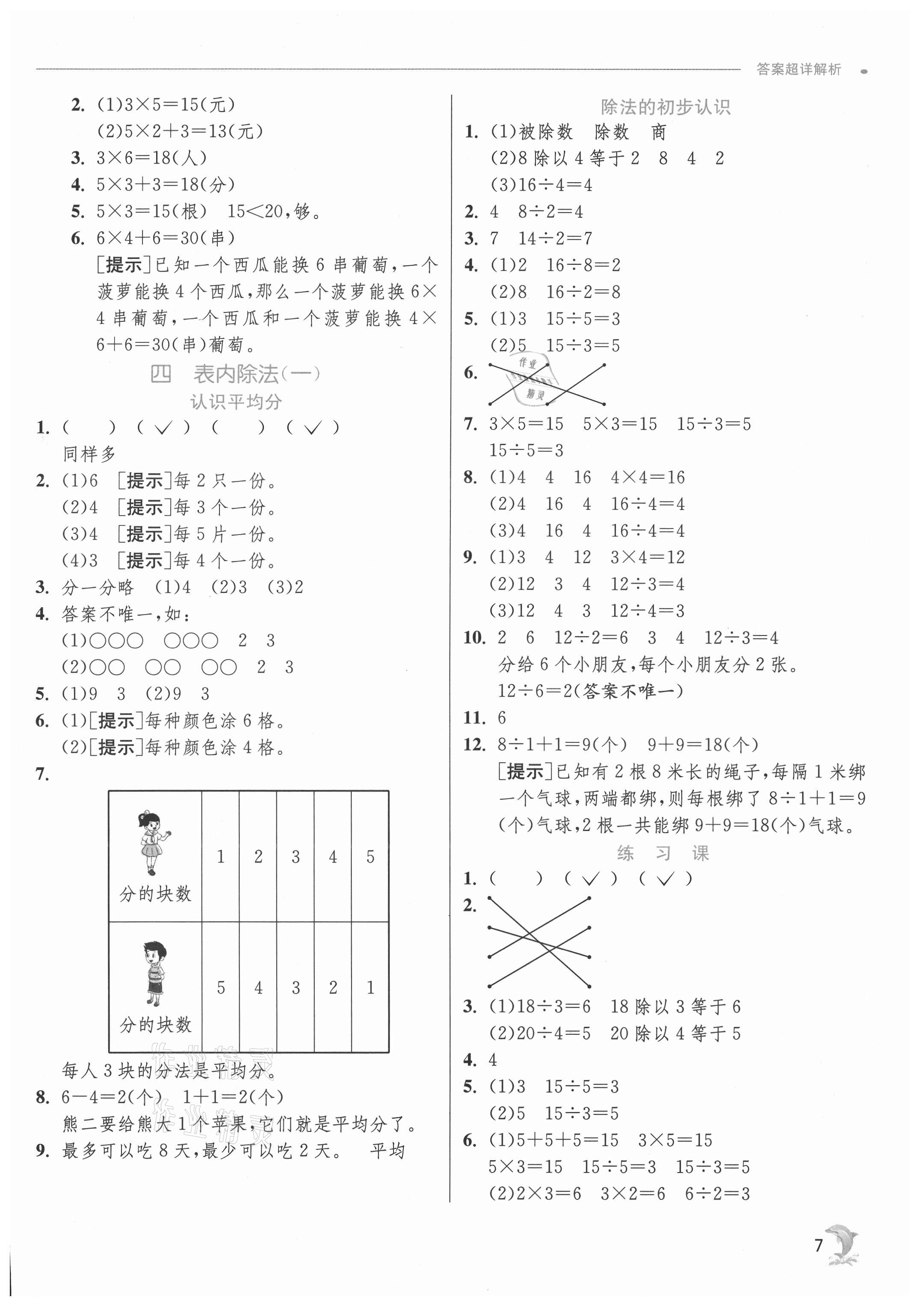 2021年實驗班提優(yōu)訓練二年級數學上冊蘇教版江蘇專用 第7頁