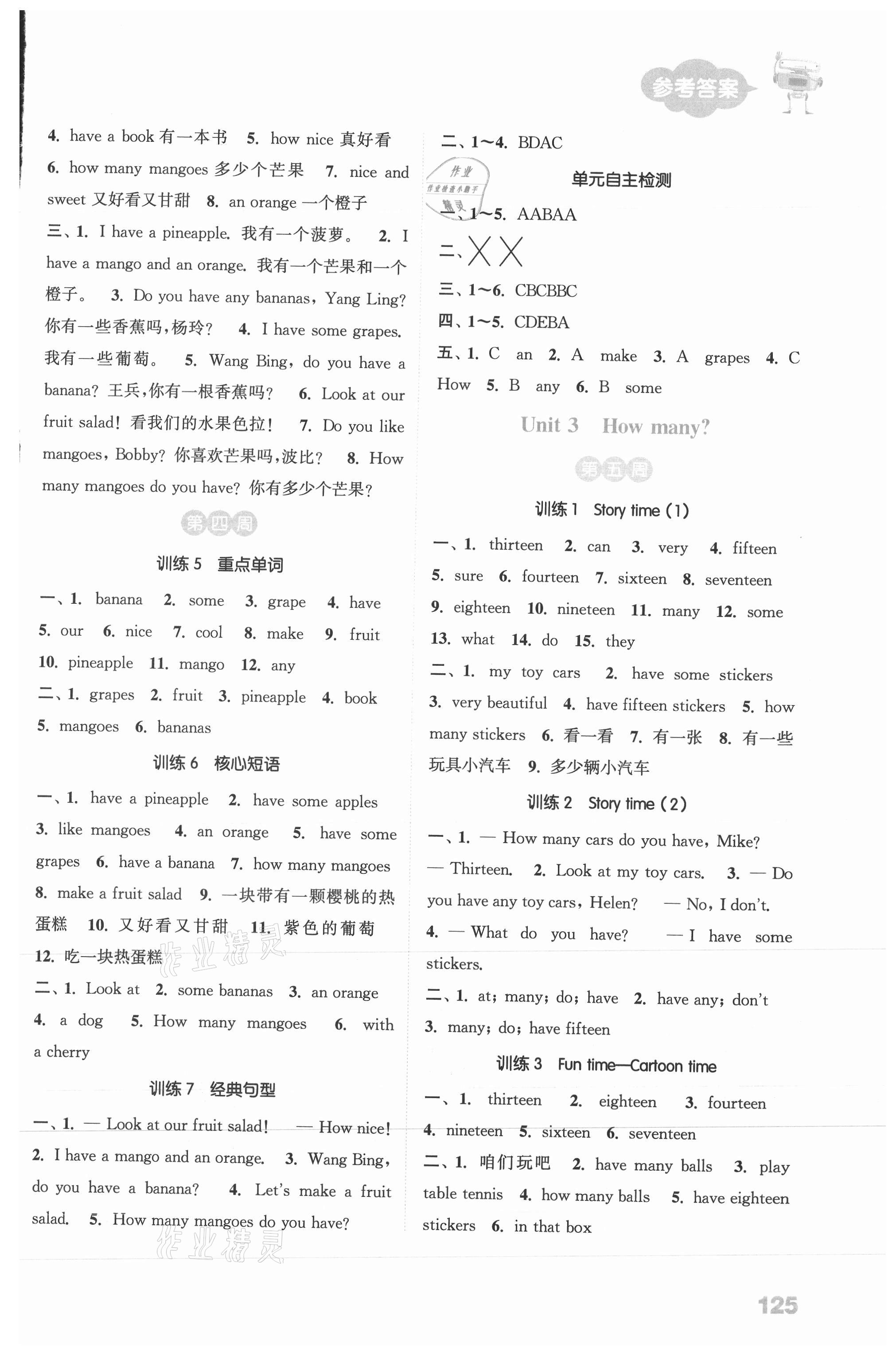 2021年默寫能手四年級(jí)英語上冊(cè)譯林版 參考答案第3頁(yè)