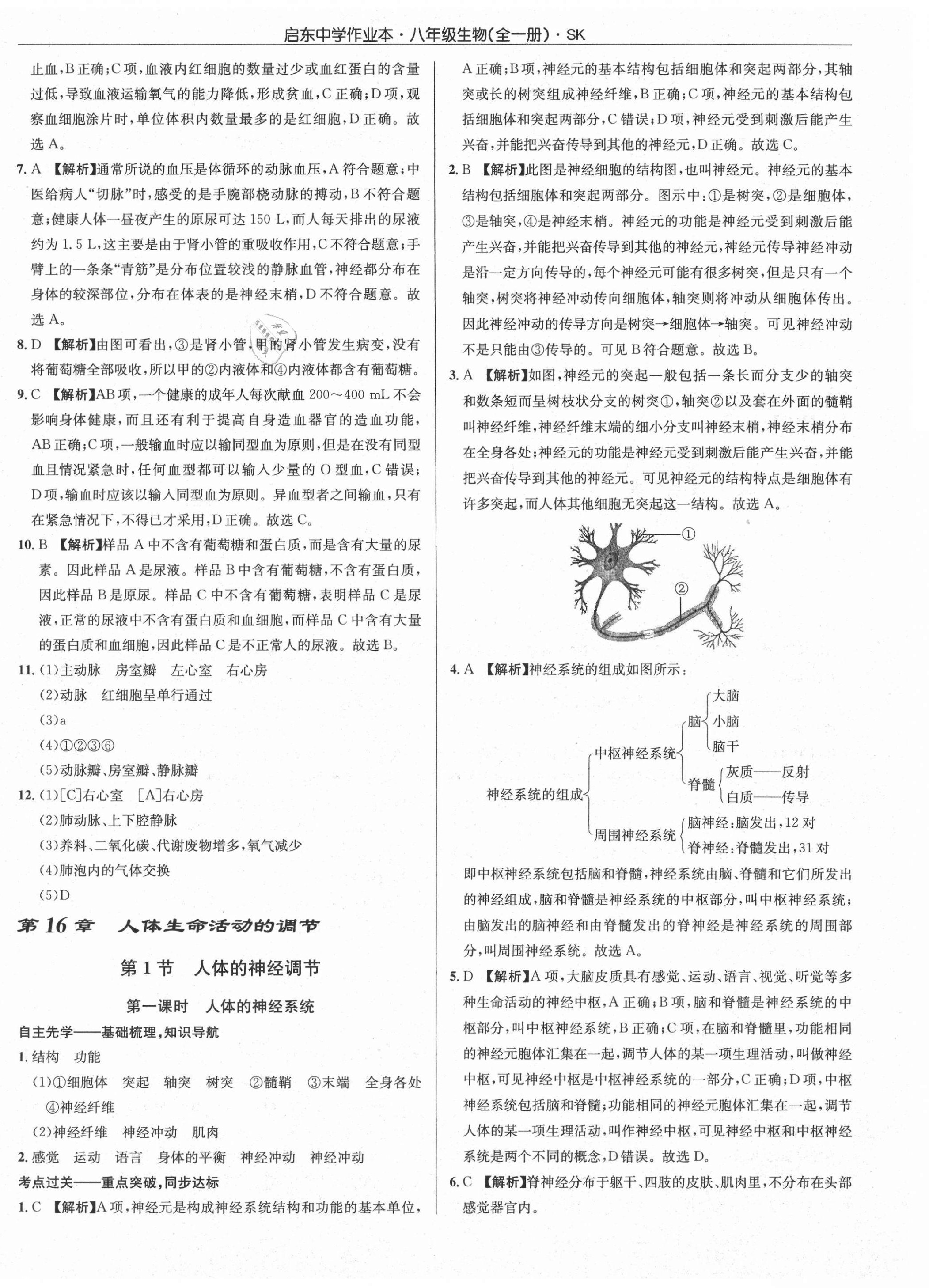 2021年啟東中學作業(yè)本八年級生物全一冊蘇科版 第8頁