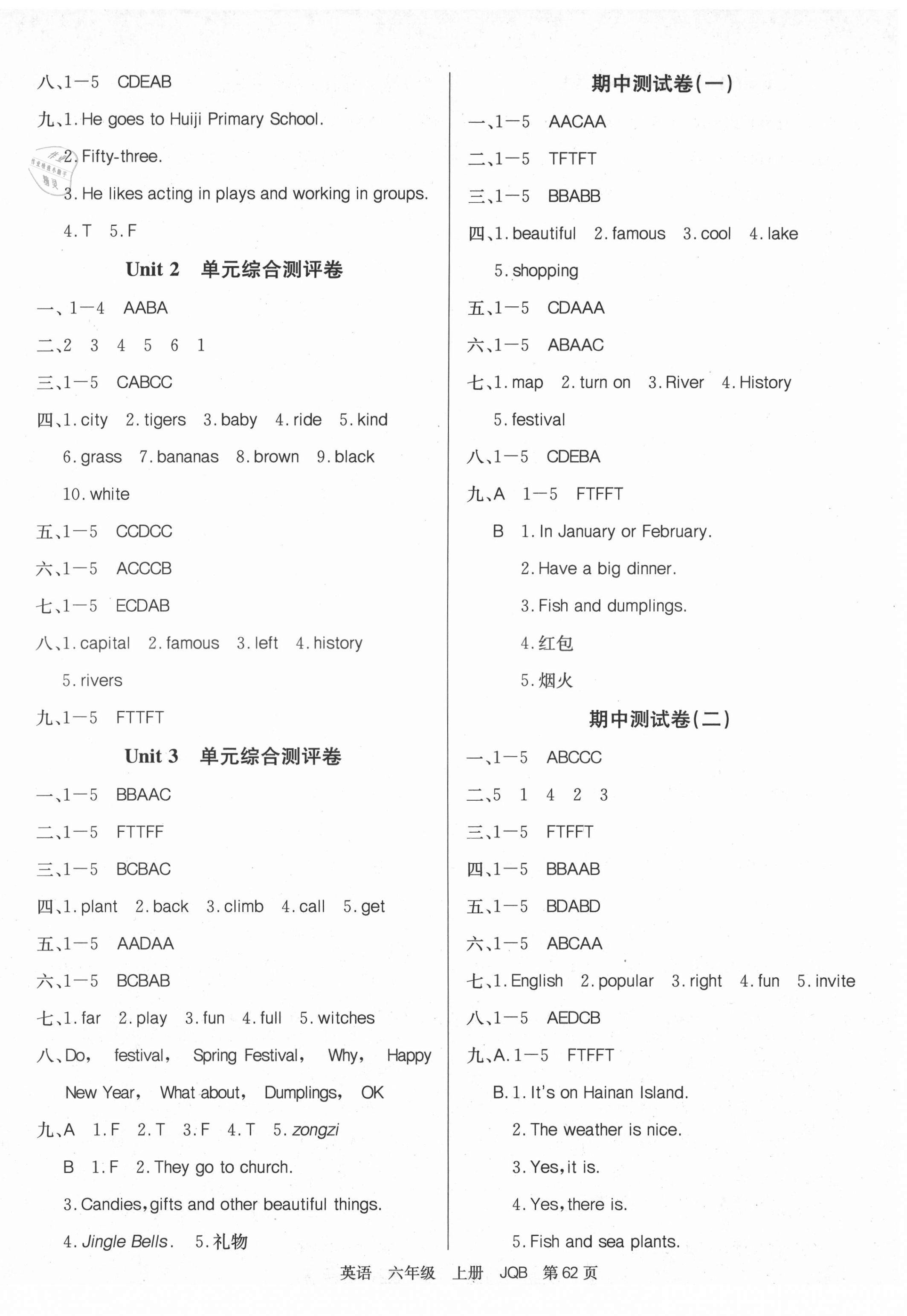 2021年優(yōu)優(yōu)好卷單元測(cè)評(píng)卷六年級(jí)英語上冊(cè)Join in山西專版 第2頁(yè)