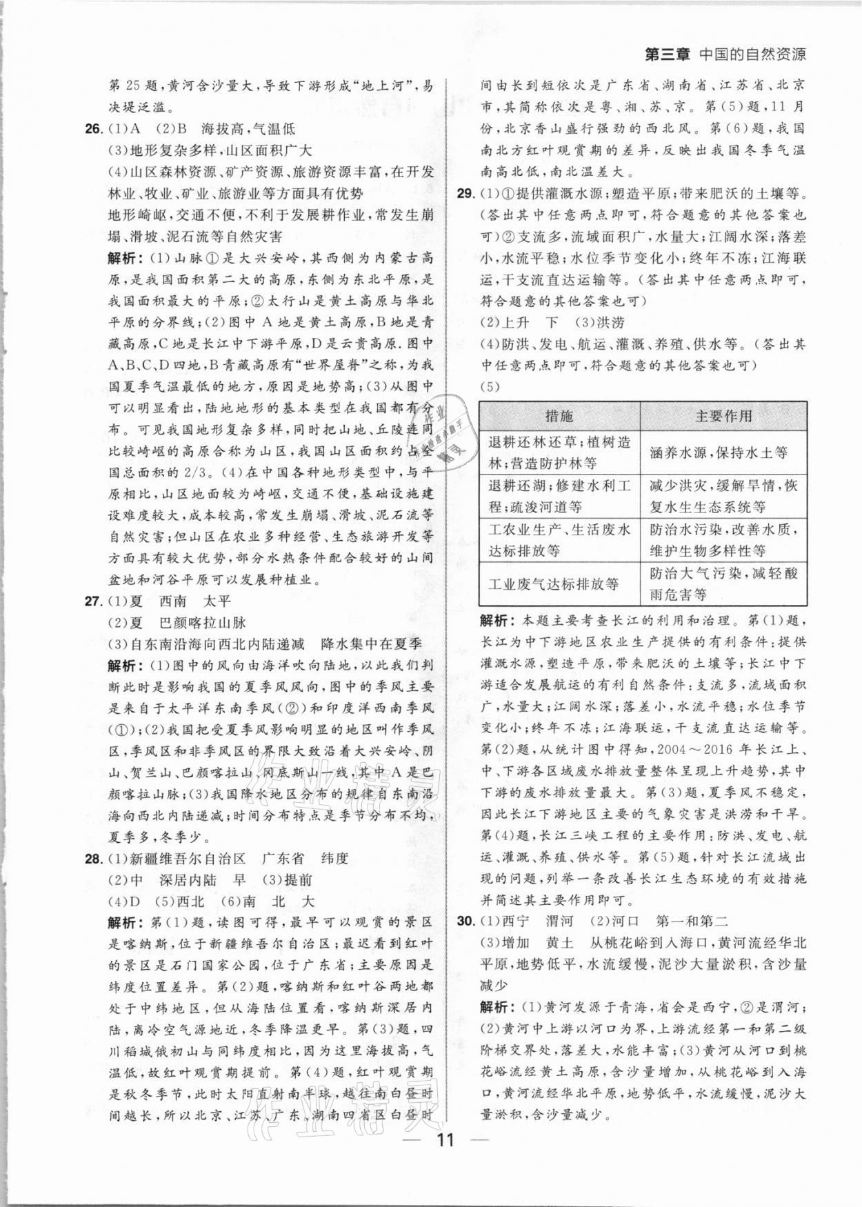 2021年練出好成績八年級地理上冊湘教版 參考答案第11頁