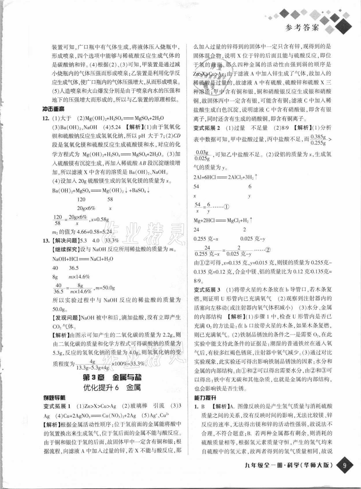 2021年勵耘新培優九年級科學全一冊華師大版 第9頁