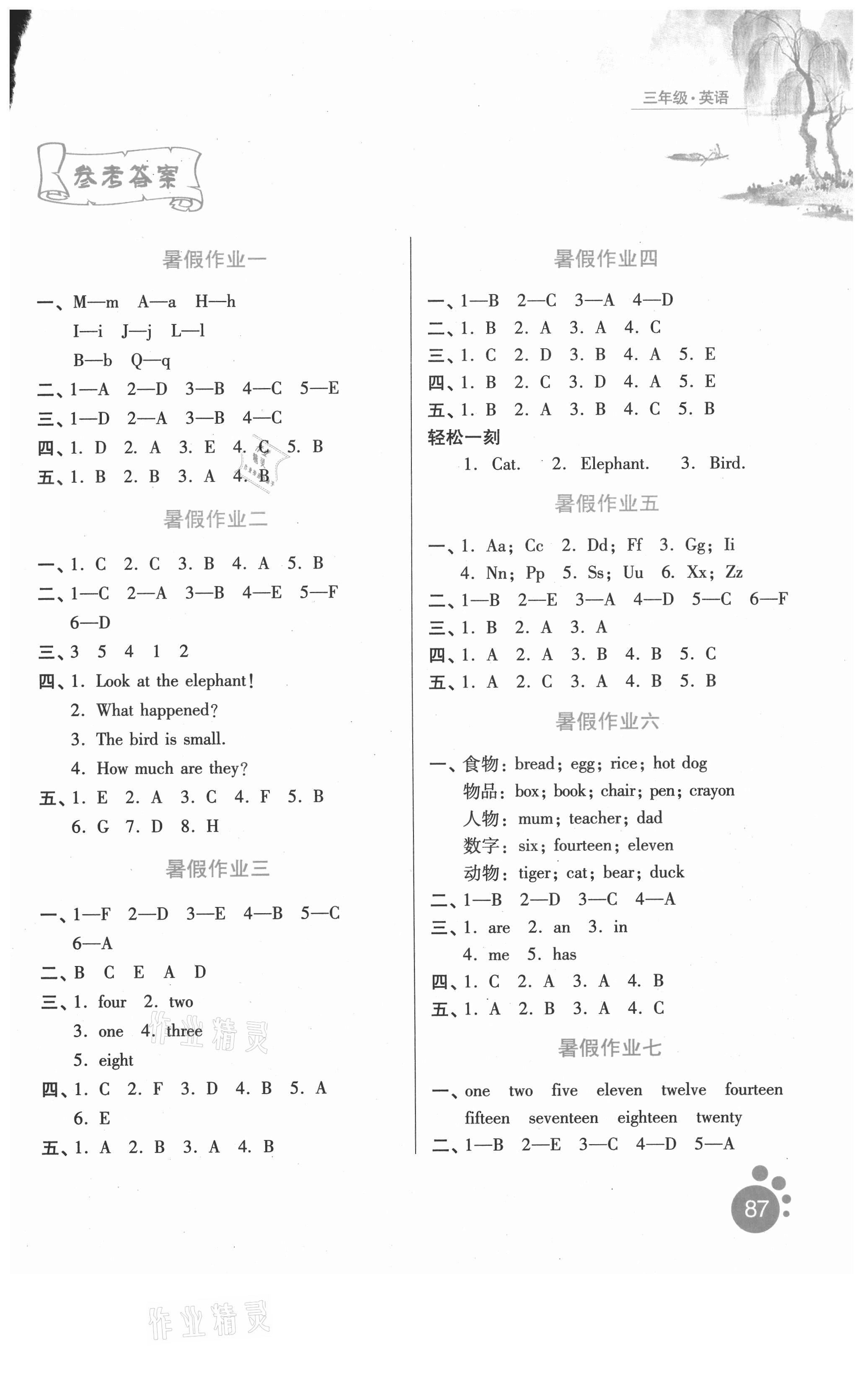 2021年暑假生活河北人民出版社三年級(jí)英語(yǔ)通用版滄州專版 第1頁(yè)