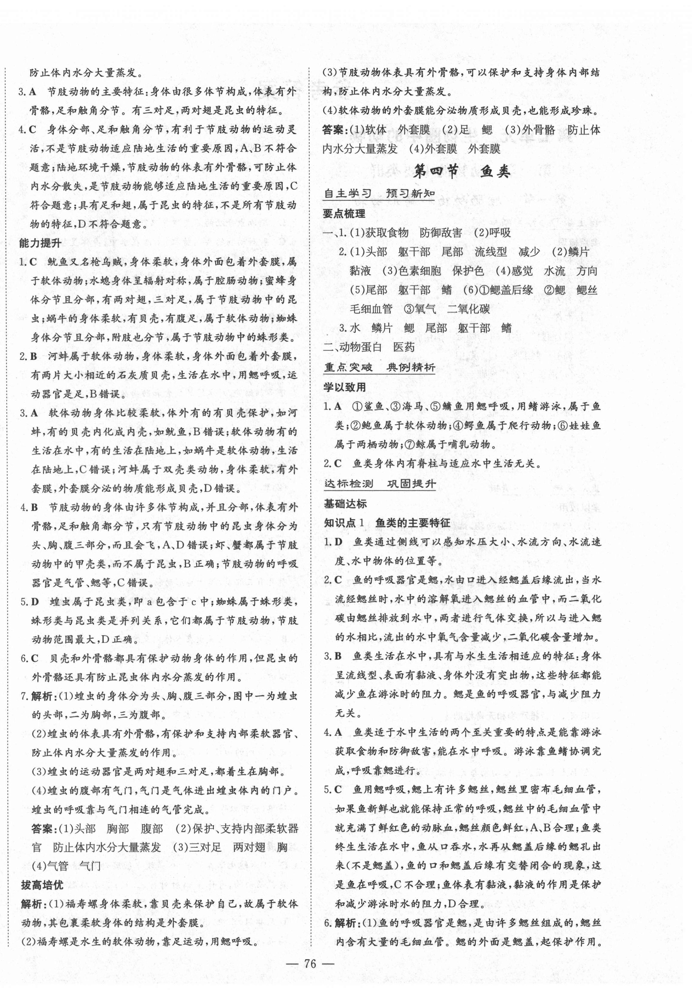 2021年練案課時作業(yè)本八年級生物上冊魯科版54制 第4頁