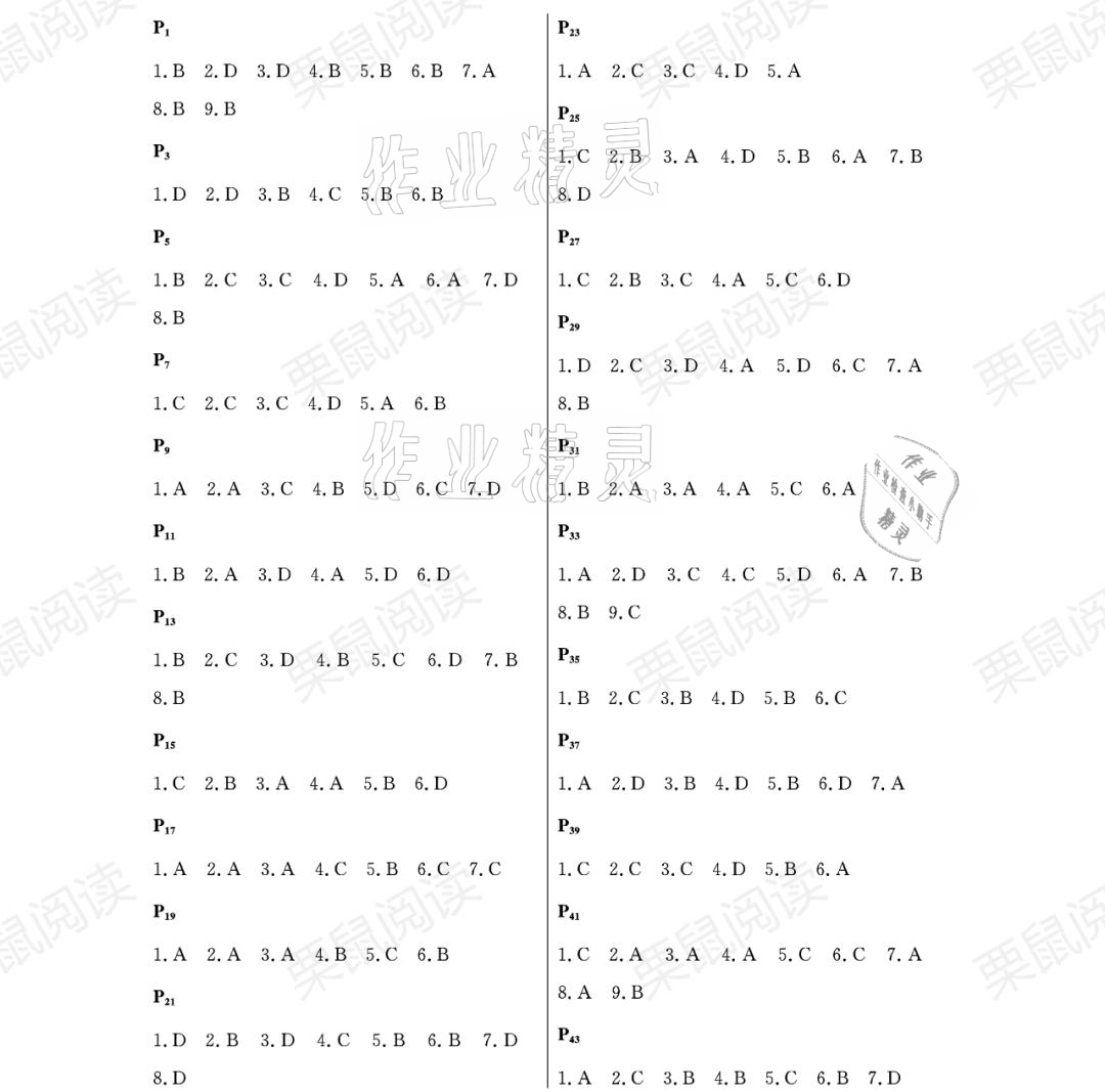 2021年暑假Happy假日八年級綜合通用版 參考答案第1頁