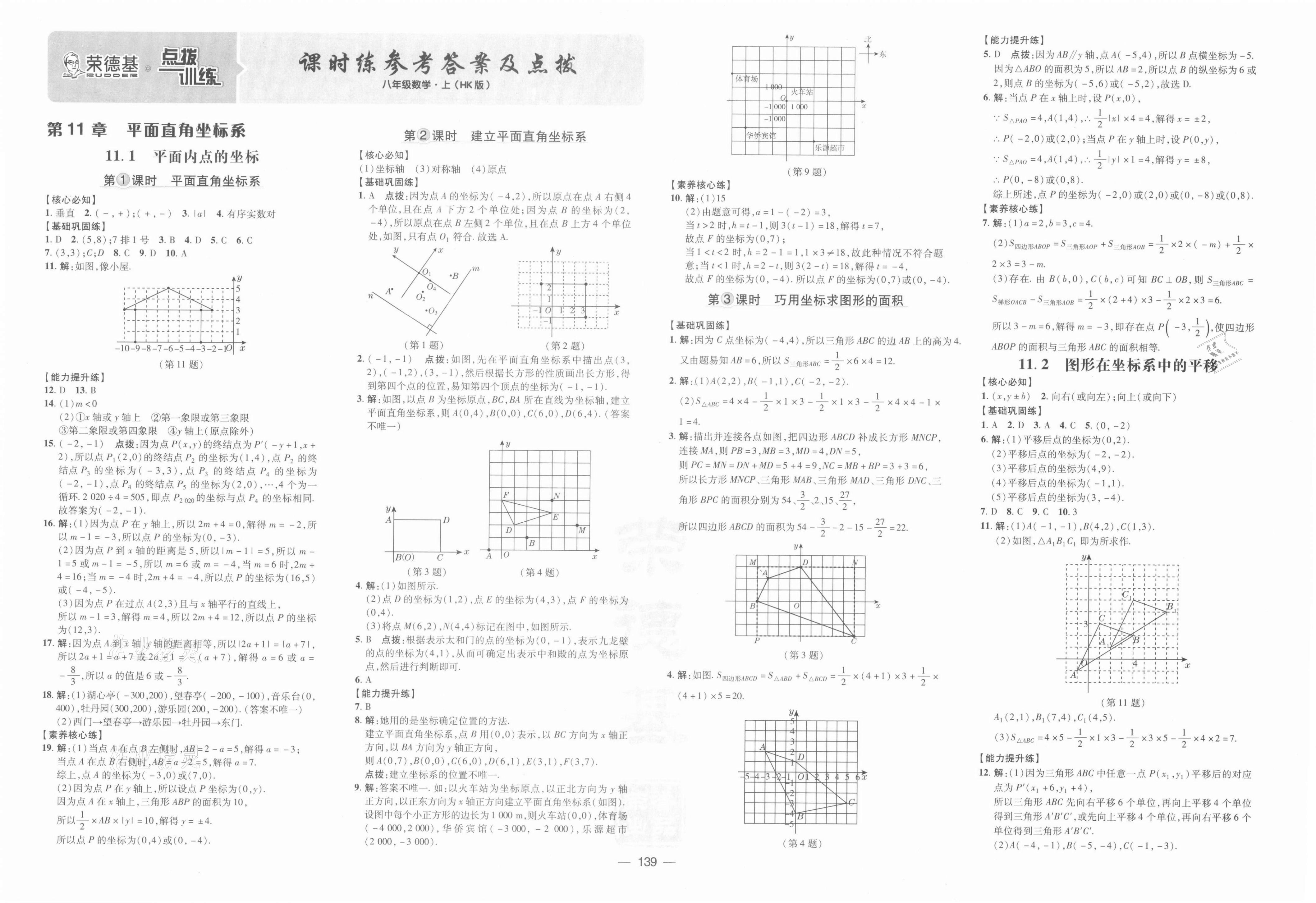 2021年點(diǎn)撥訓(xùn)練八年級(jí)數(shù)學(xué)上冊(cè)滬科版 參考答案第1頁