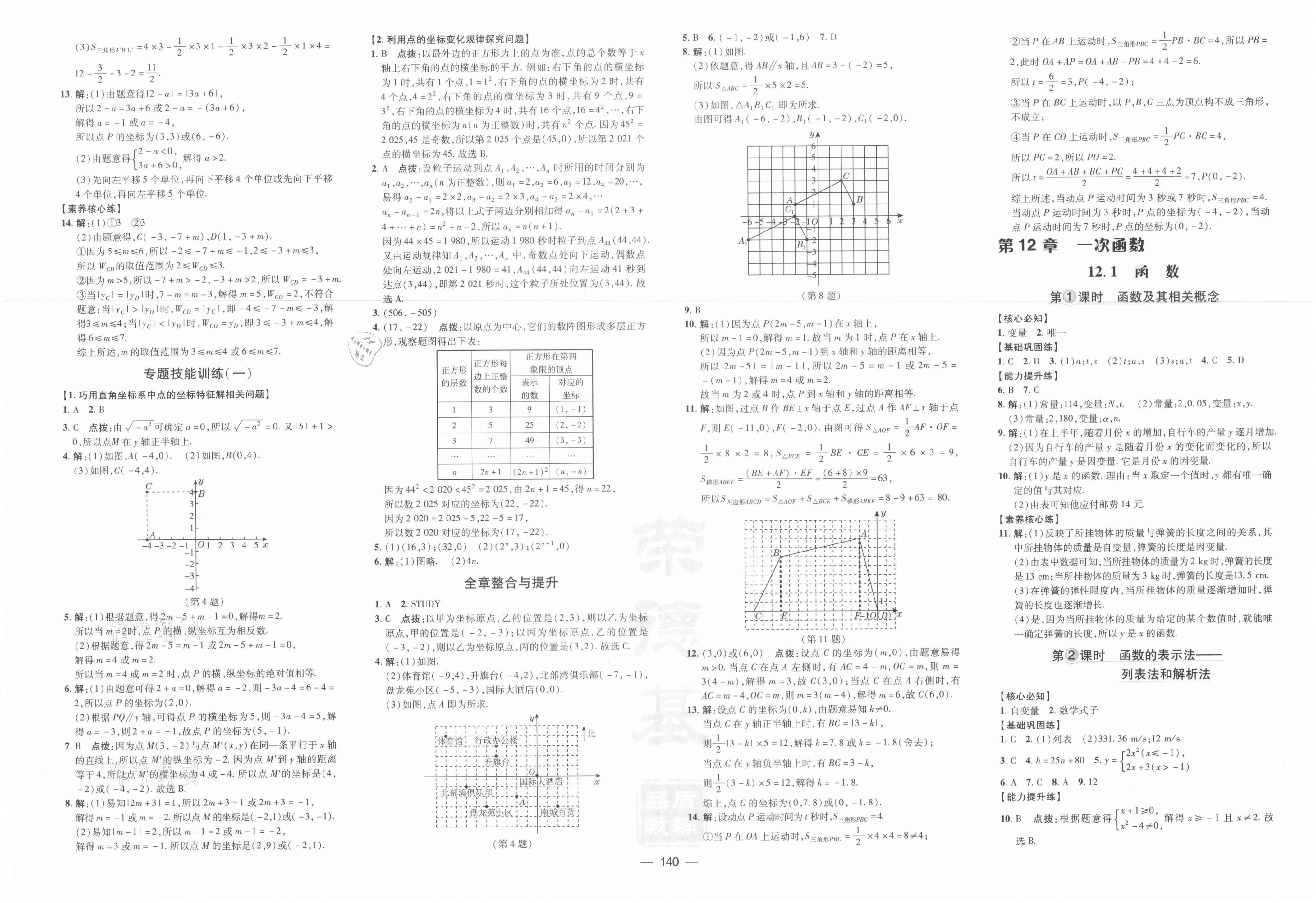 2021年點(diǎn)撥訓(xùn)練八年級(jí)數(shù)學(xué)上冊(cè)滬科版 參考答案第2頁