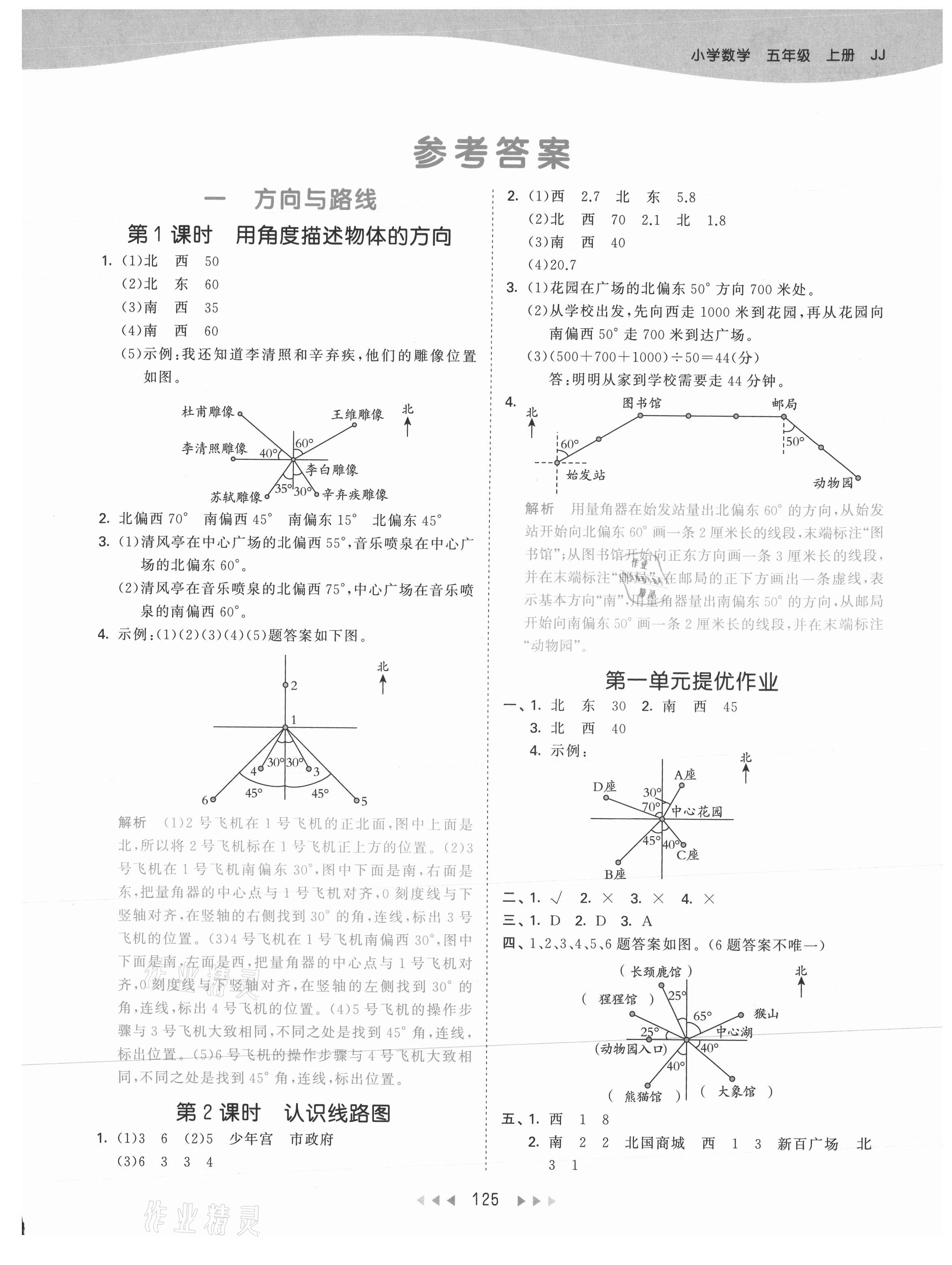 2021年53天天練五年級(jí)數(shù)學(xué)上冊(cè)冀教版 參考答案第1頁(yè)