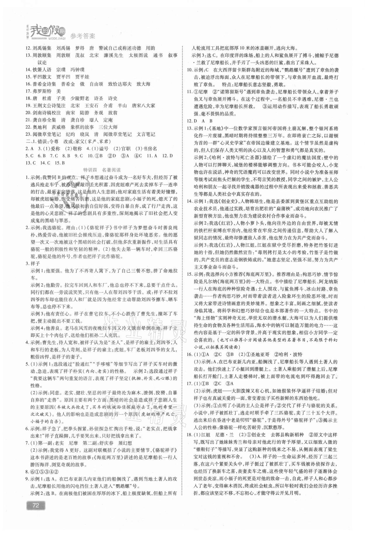 2021年假期特訓(xùn)學(xué)期總復(fù)習(xí)七年級(jí)語(yǔ)文 第2頁(yè)