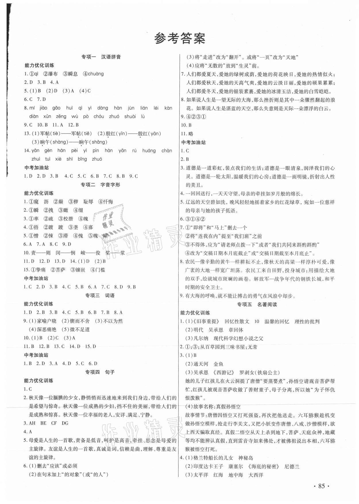 2021年銜接教材年度復習七年級語文 第1頁