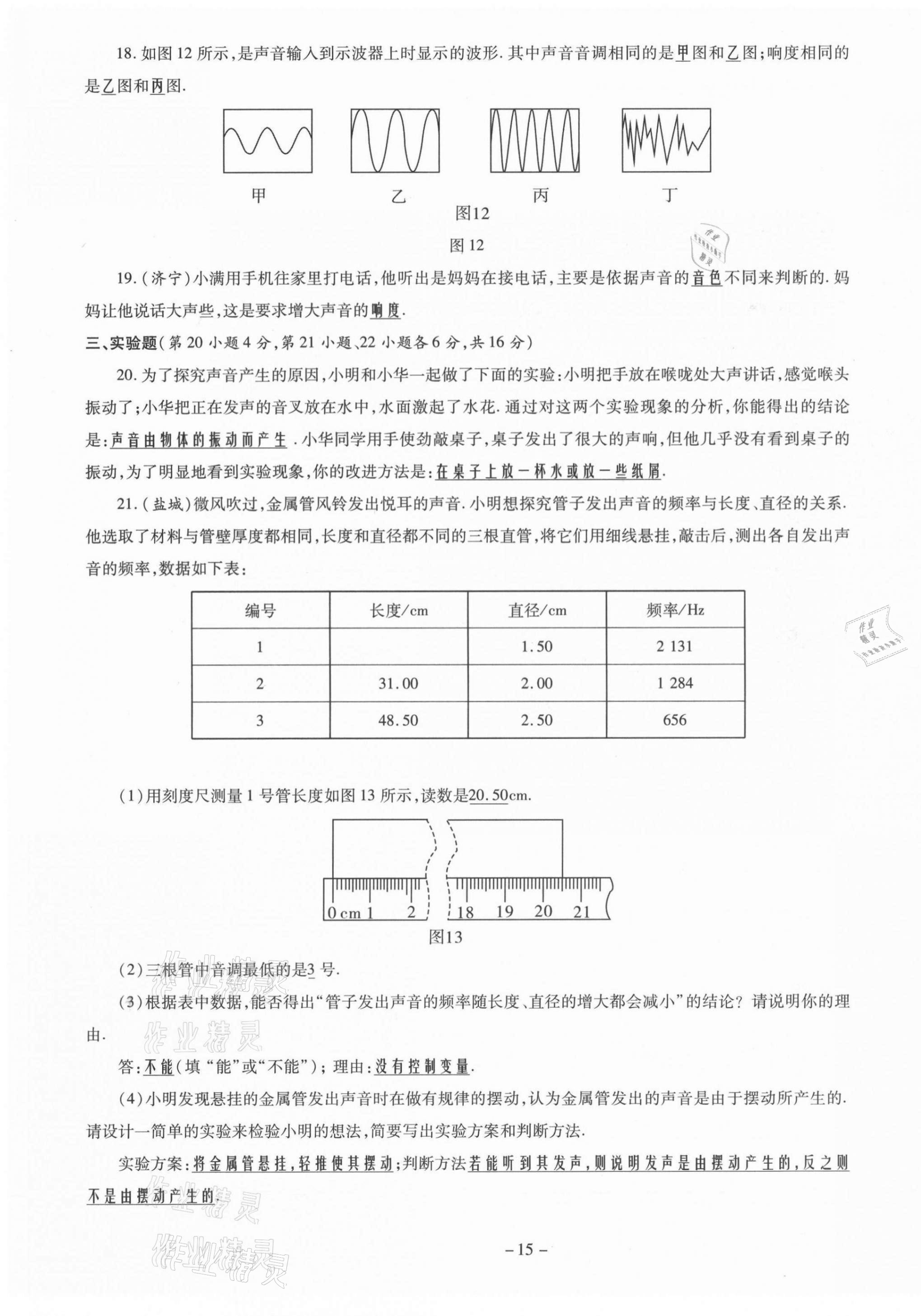 2021年經(jīng)典密卷八年級(jí)物理上冊(cè)人教版 第15頁(yè)