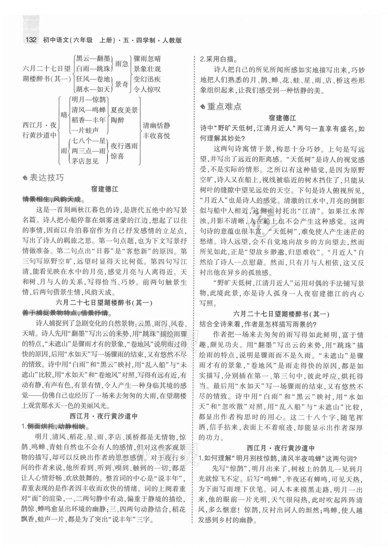 2021年教材課本六年級(jí)語(yǔ)文上冊(cè)人教版五四制 參考答案第5頁(yè)