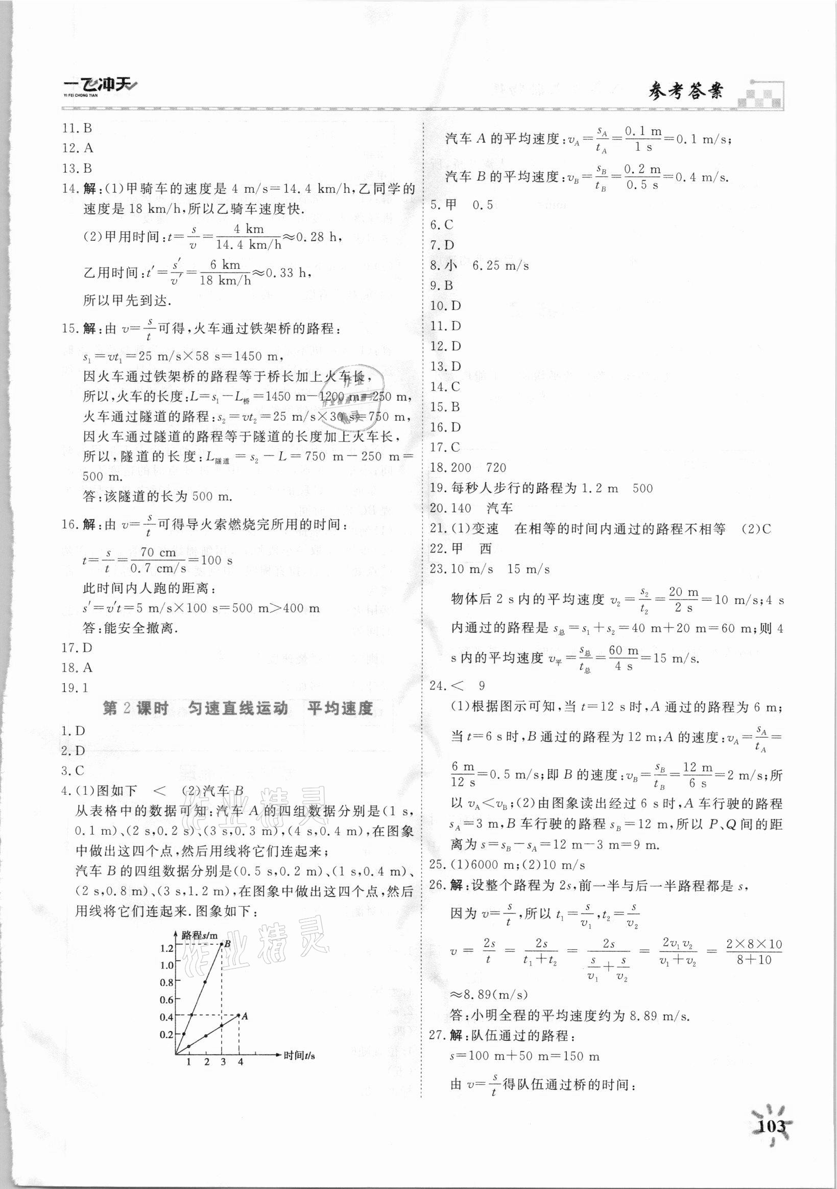 2021年一飛沖天課時作業(yè)八年級物理上冊人教版 第3頁