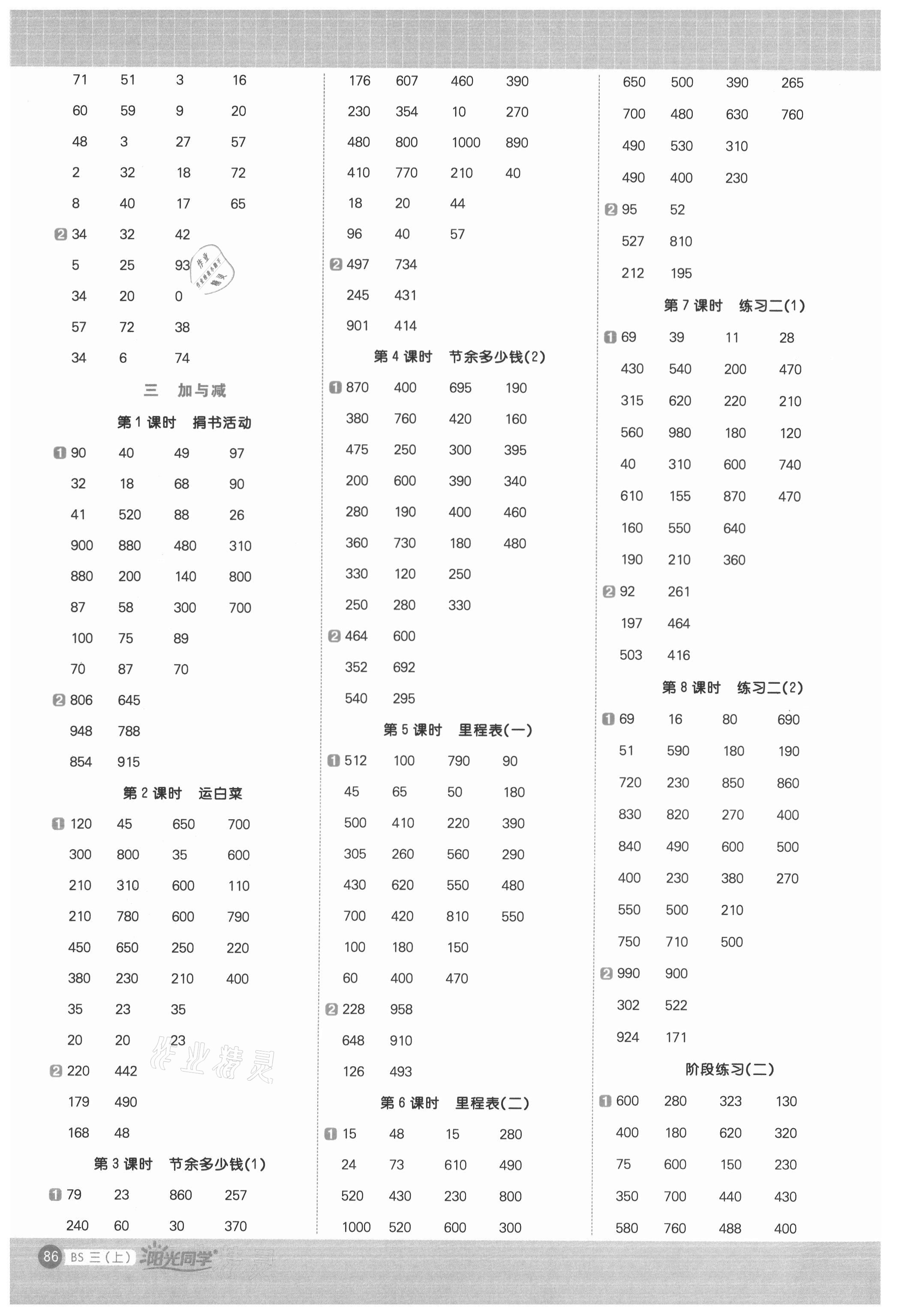 2021年陽光同學(xué)計算小達(dá)人三年級數(shù)學(xué)上冊北師大版 第2頁