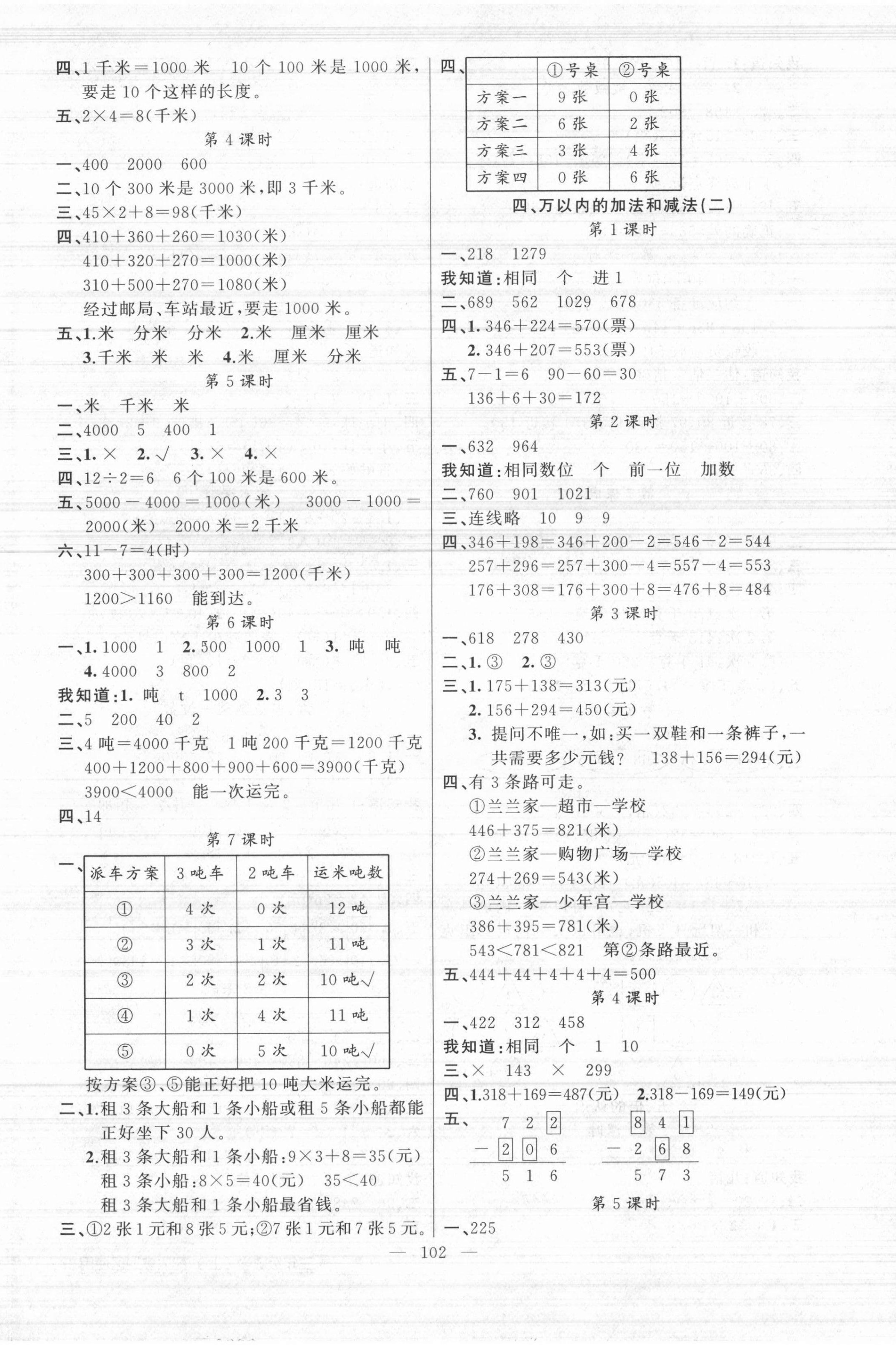 2021年黄冈100分闯关三年级数学上册人教版 第2页