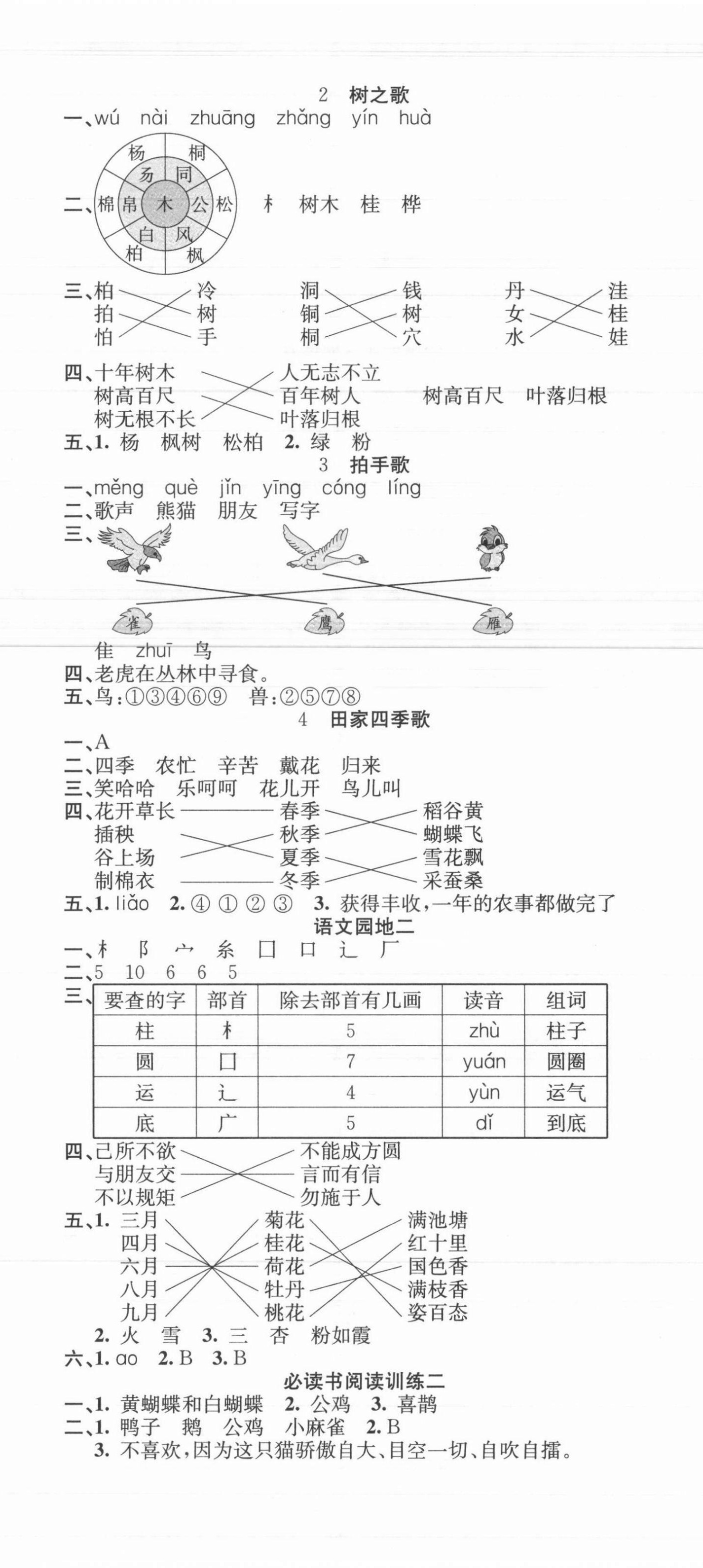 2021年名校课堂二年级语文上册人教版 参考答案第2页